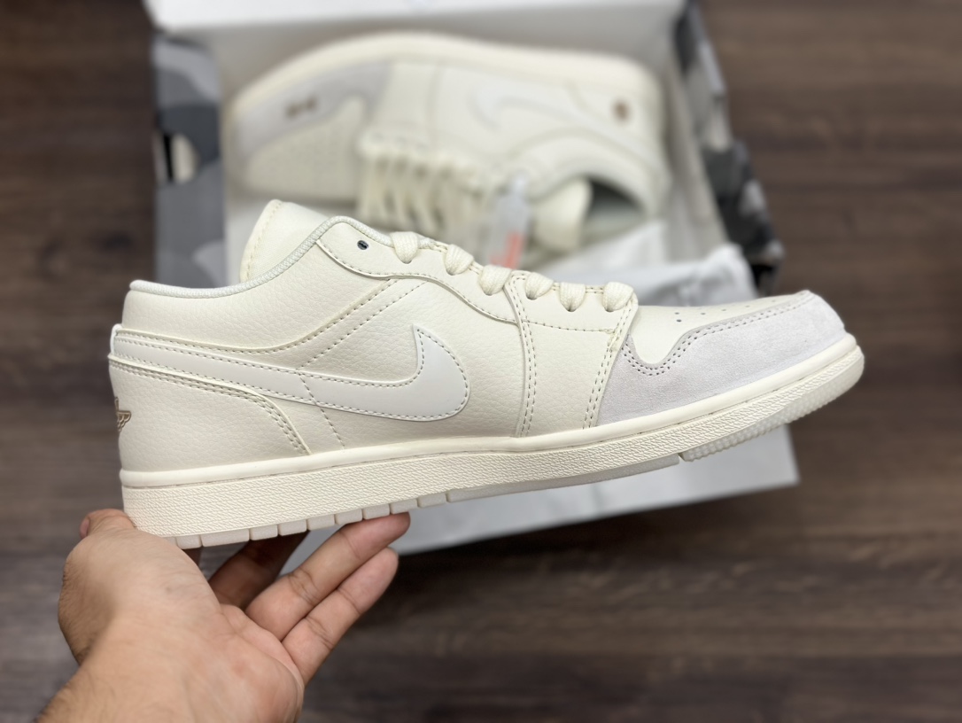 Nike Air Jordan 1 Low 米白灰 pape乔1低帮篮球鞋 LZ6688-002