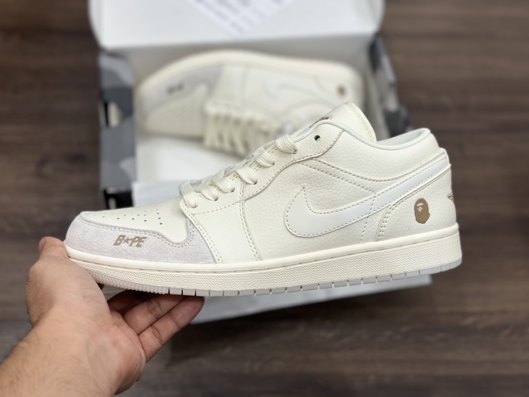 Nike Air Jordan 1 Low 米白灰 pape乔1低帮篮球鞋 LZ6688-002