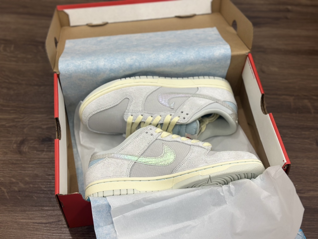 Nike SB dunk Low 灰蓝 鱼鳞勾低帮休闲运动滑板板鞋SS DV7210-001