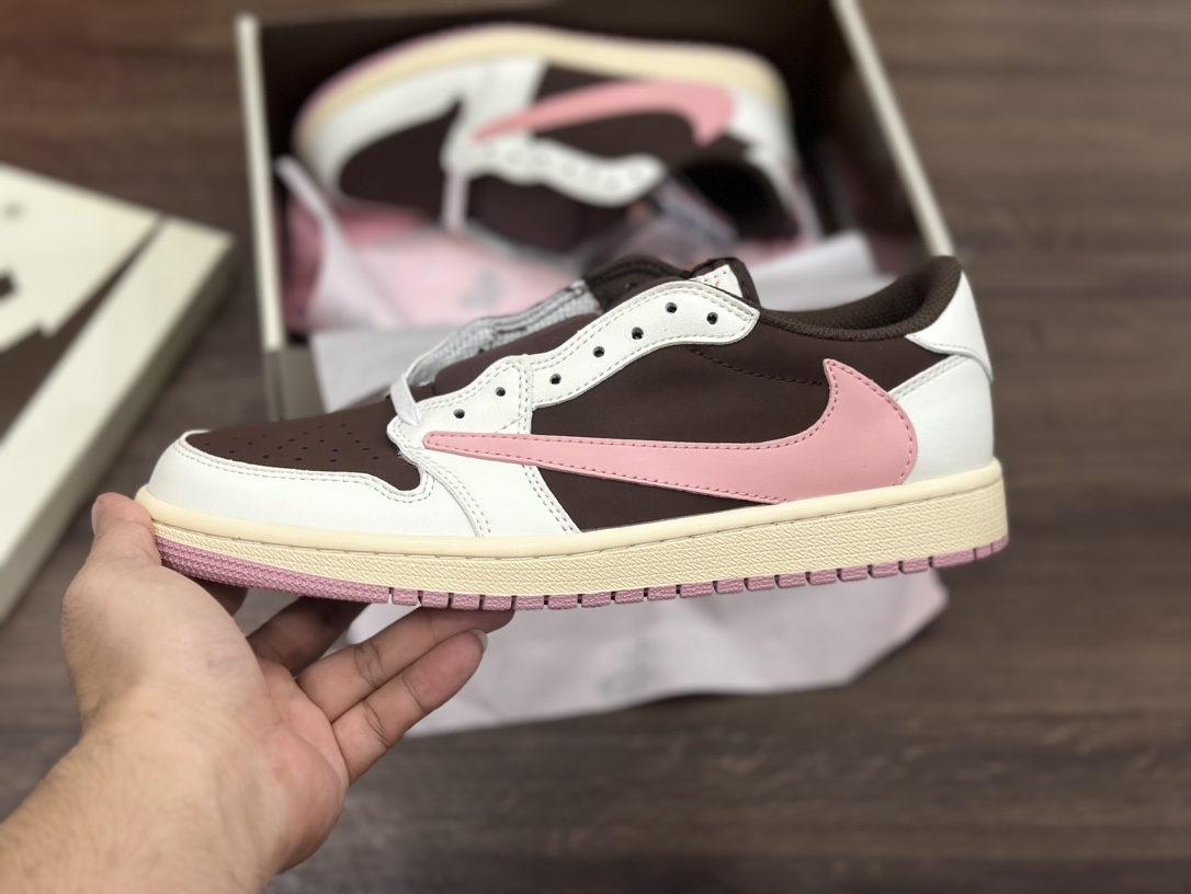 Air Jordan 1 Low AJ1 倒钩粉白棕 低帮休闲板鞋 DZ4137-106