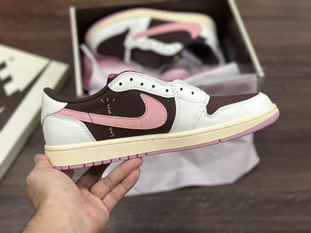 Air Jordan 1 Low AJ1 倒钩粉白棕 低帮休闲板鞋 DZ4137-106