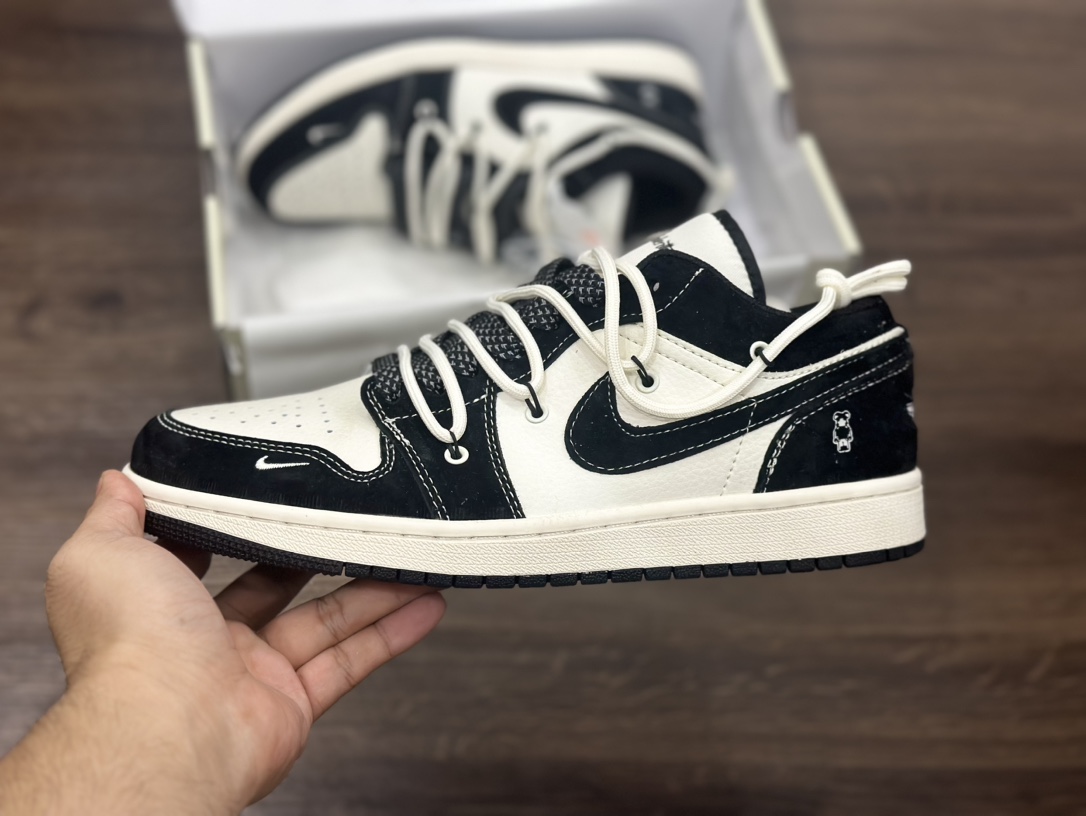 Air Jordan 1 Low AJ1 黑白绑带 低帮休闲板鞋 SJ9950-013