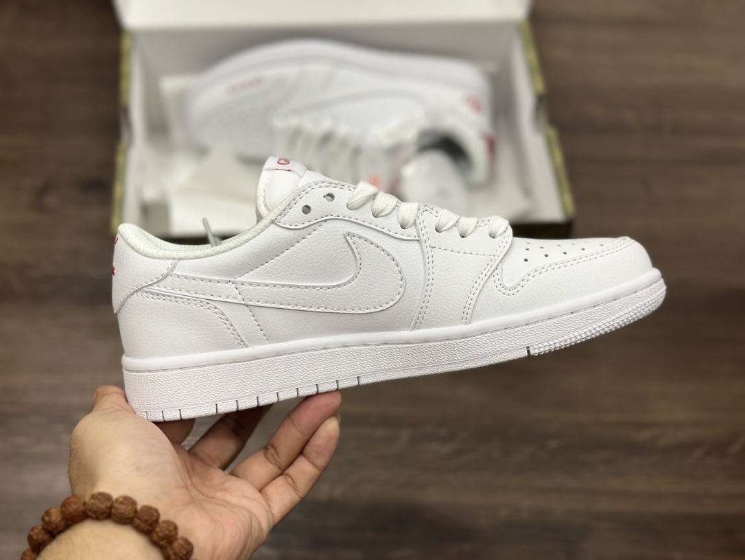 Nike Air Jordan 1 Low 白红 古驰倒钩 乔1低帮篮球鞋 LJ5188-014