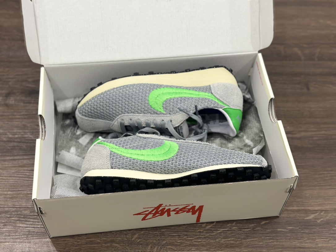 Stussy x Nk Roshe Run LD-1000 舒适百搭防滑耐磨华夫低帮休闲跑步鞋  FQ5369-002
