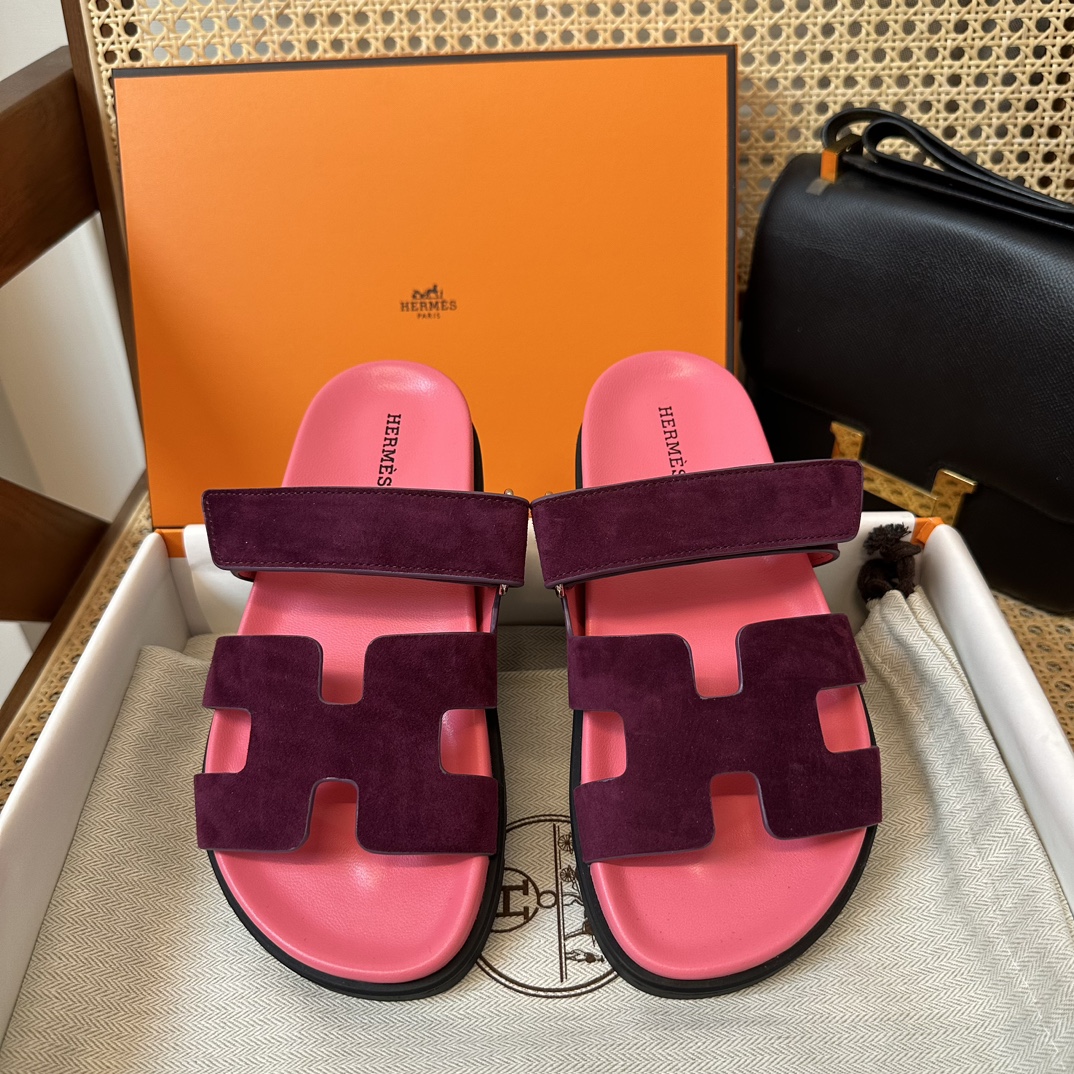 Hermes Shoes Sandals Unisex Cowhide TPU