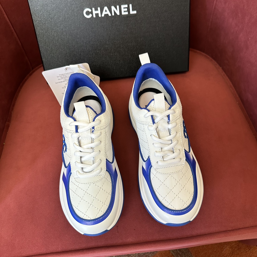 Chanel Shoes Sneakers Lychee Pattern Cowhide Sheepskin TPU Spring Collection Fashion Sweatpants