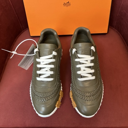 Hermès Bouncing Braided Calfskin Sneakers - Lightweight & Fashionable Olive 1 Hermès Bouncing Braided Calfskin Sneakers - Lightweight & Fashionable Olive
