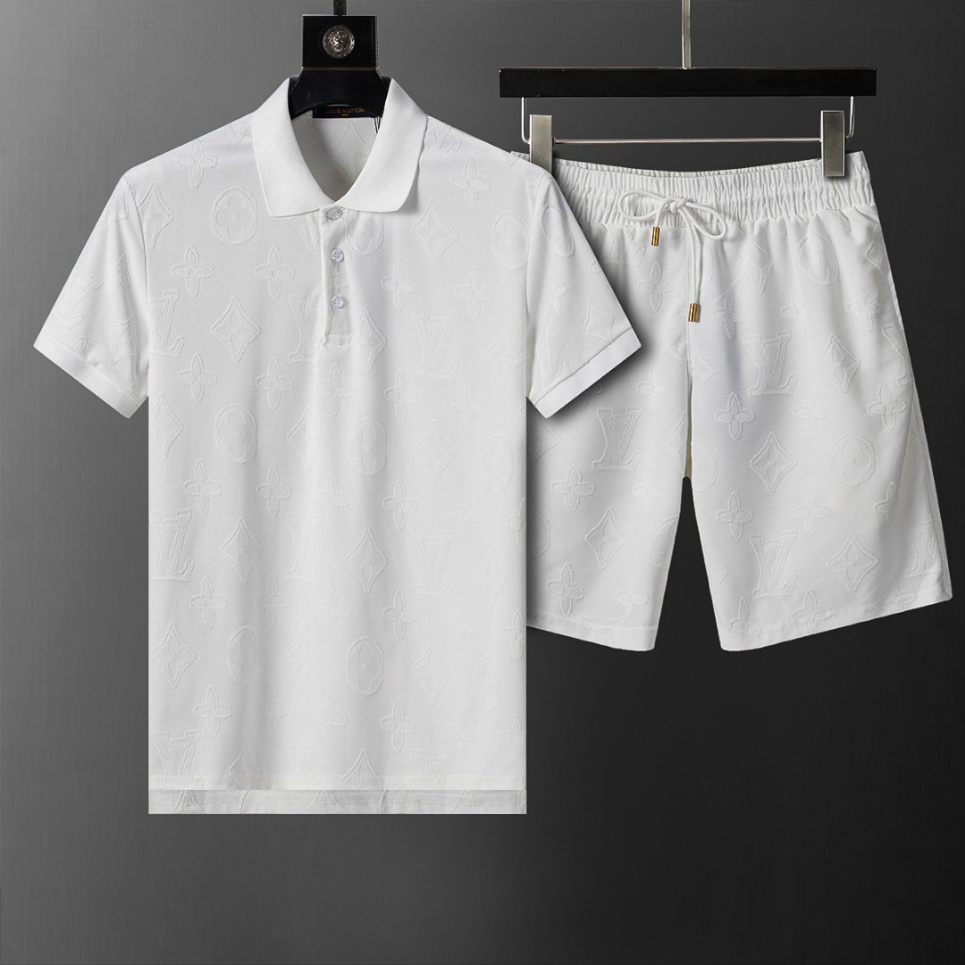 P135 6609# 2026 Primavera y verano nuevo traje casual de pantalones cortos de manga corta con solapa para hombres, teji…