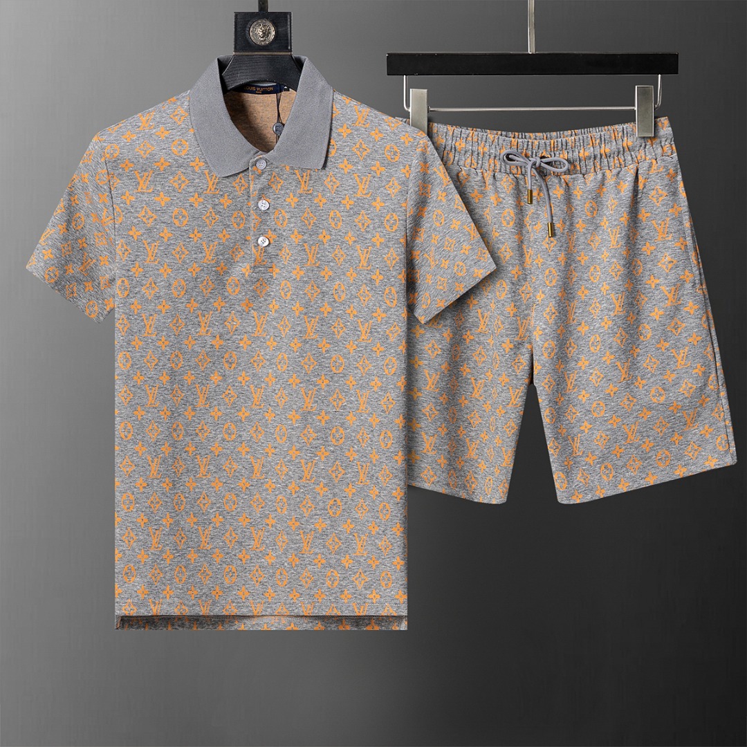 P135 6620# 2026 Primavera y verano nuevo traje casual de pantalones cortos de manga corta con solapa para hombres, teji…