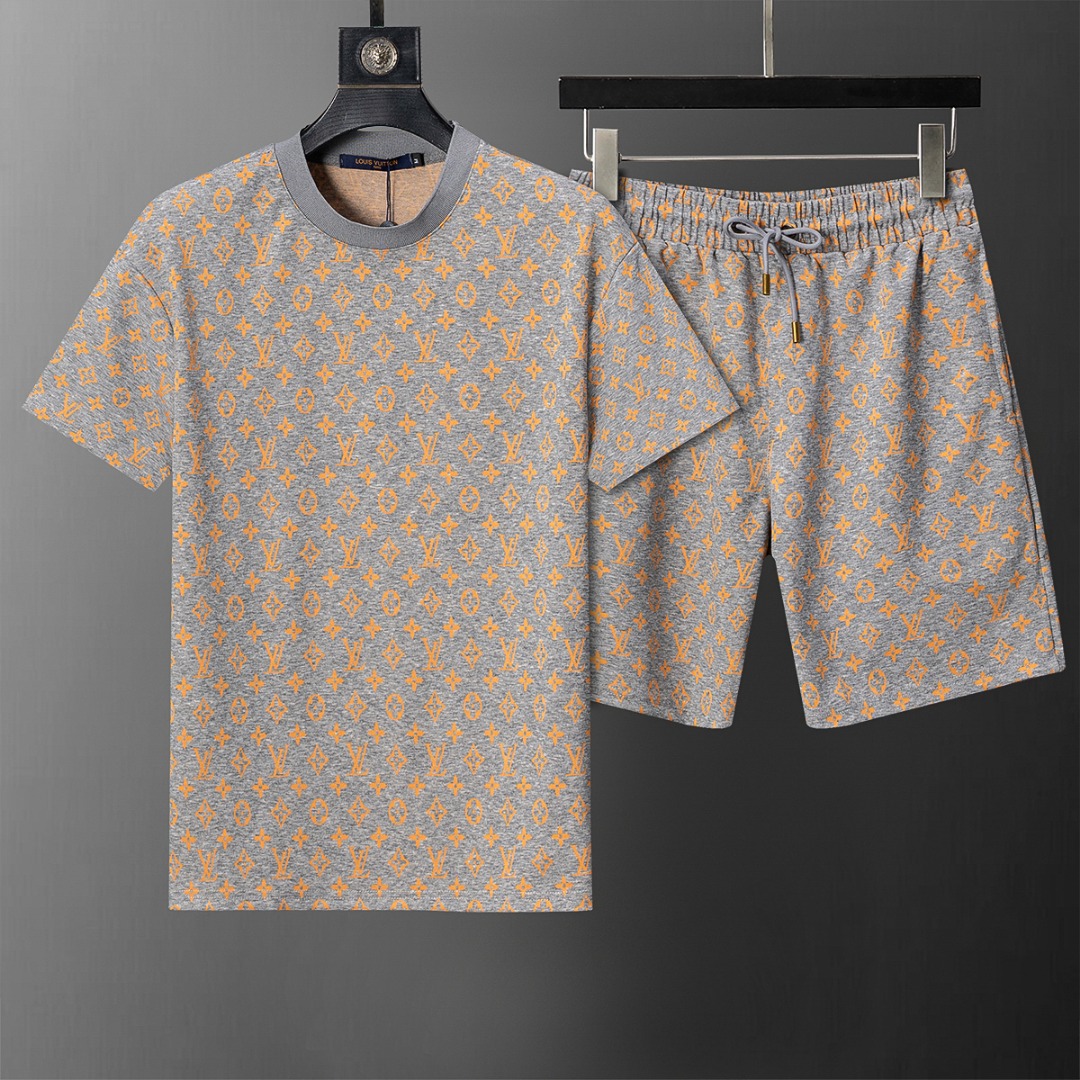 P135 6621# 2026 Primavera y verano nuevo traje casual de pantalones cortos de manga corta con cuello redondo para hombr…