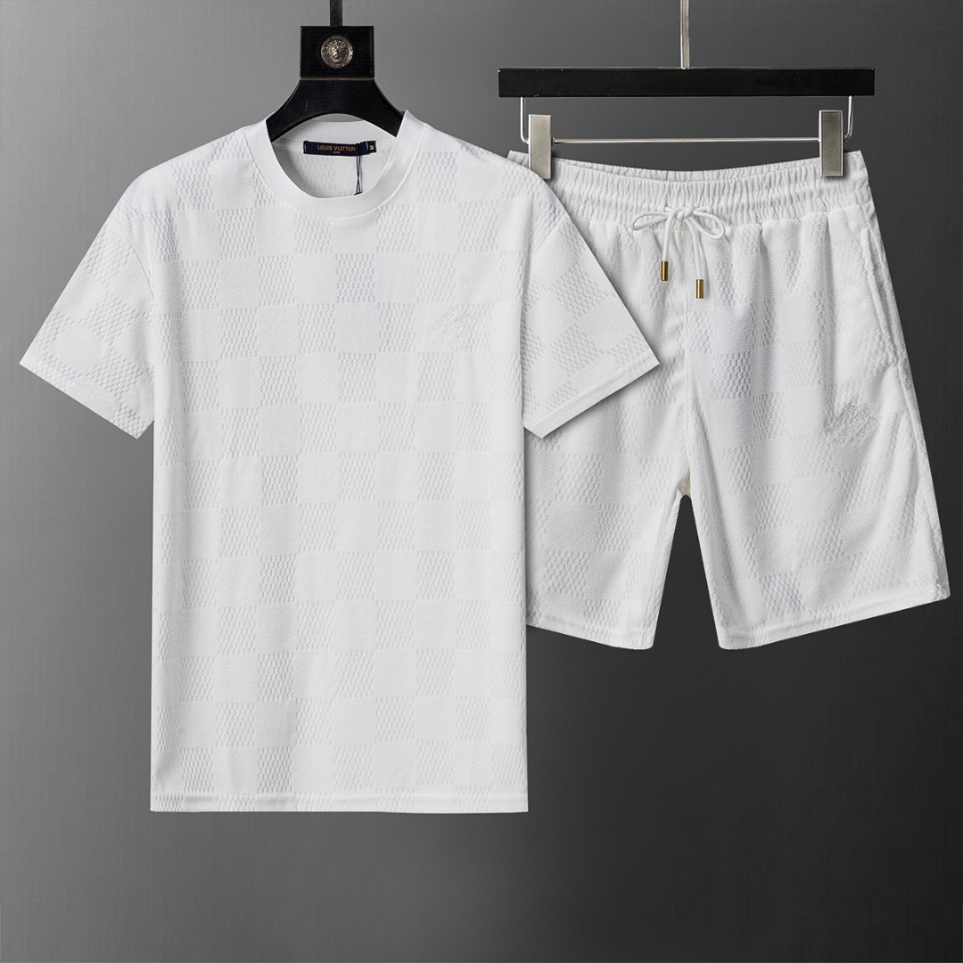 P135 6633# 2026 Primavera y verano nuevo traje casual de pantalones cortos de manga corta con cuello redondo para hombr…
