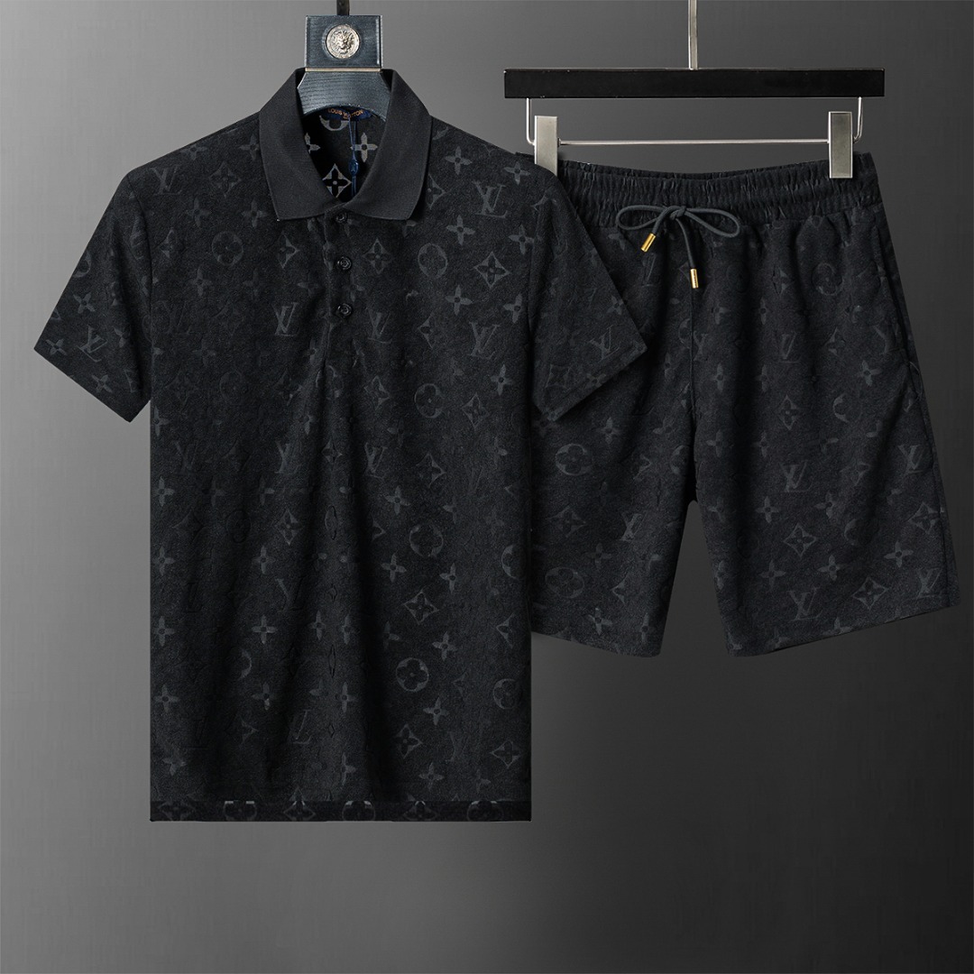 P135 6634# 2026 Primavera y verano nuevo traje casual de pantalones cortos de manga corta con solapa para hombres, teji…