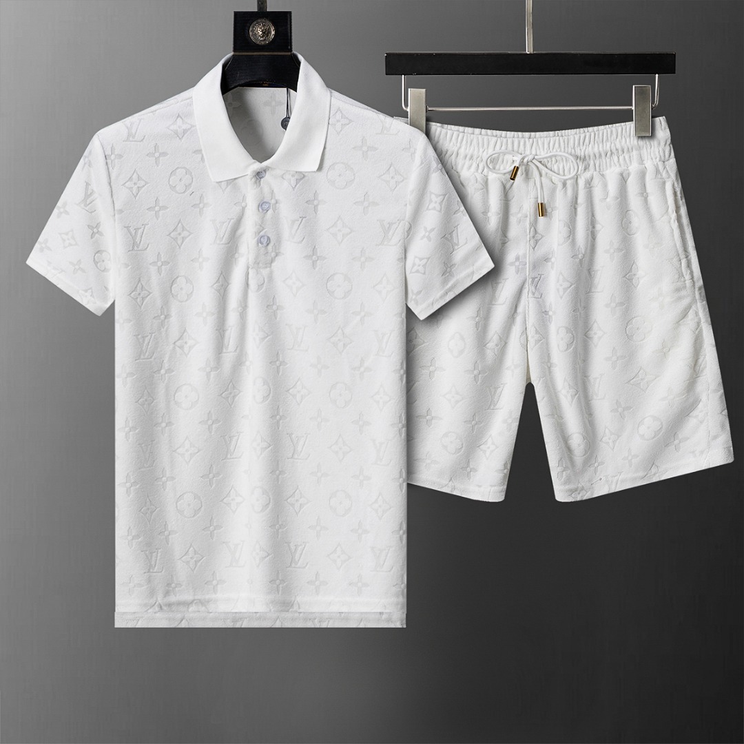 P135 6634# 2026 Primavera y verano nuevo traje casual de pantalones cortos de manga corta con solapa para hombres, teji…