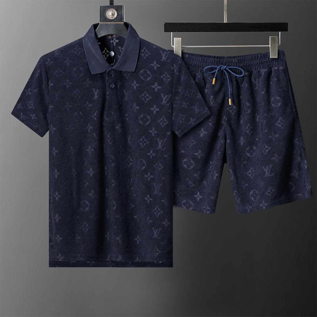 P135 6634# 2026 Primavera y verano nuevo traje casual de pantalones cortos de manga corta con solapa para hombres, teji…