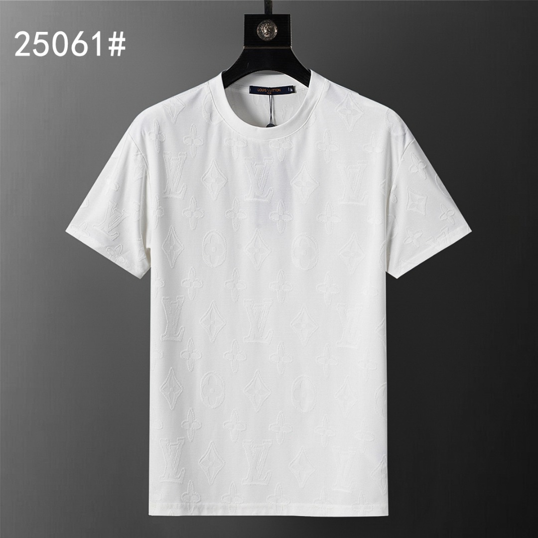 P65 Nueva camiseta de manga corta con cuello redondo para hombre de primavera y verano de 2026 de Louis Vuitton, tejido…