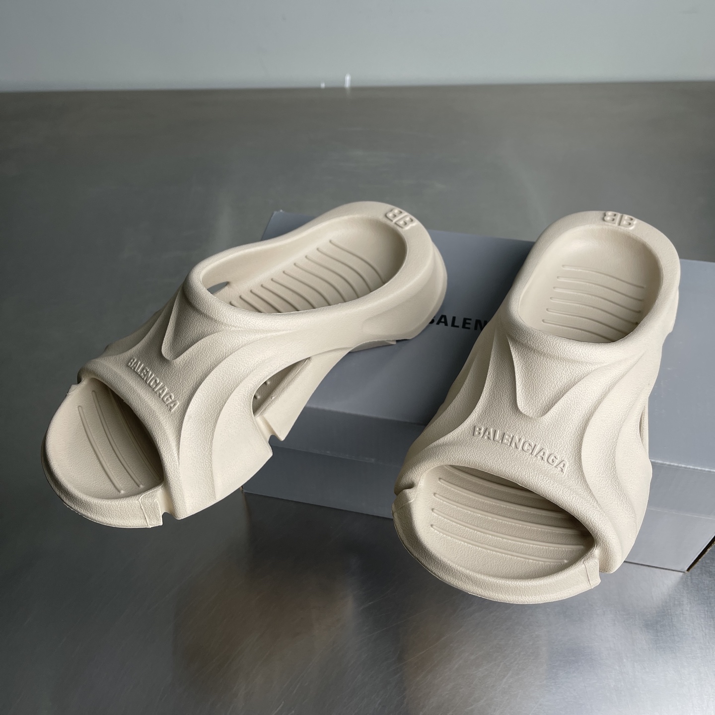 Balenciaga Sculpted Hollow Platform Slides