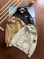 The North Face Clothing Coats & Jackets Black Khaki Yellow Embroidery Spring Collection Fashion Hooded Top