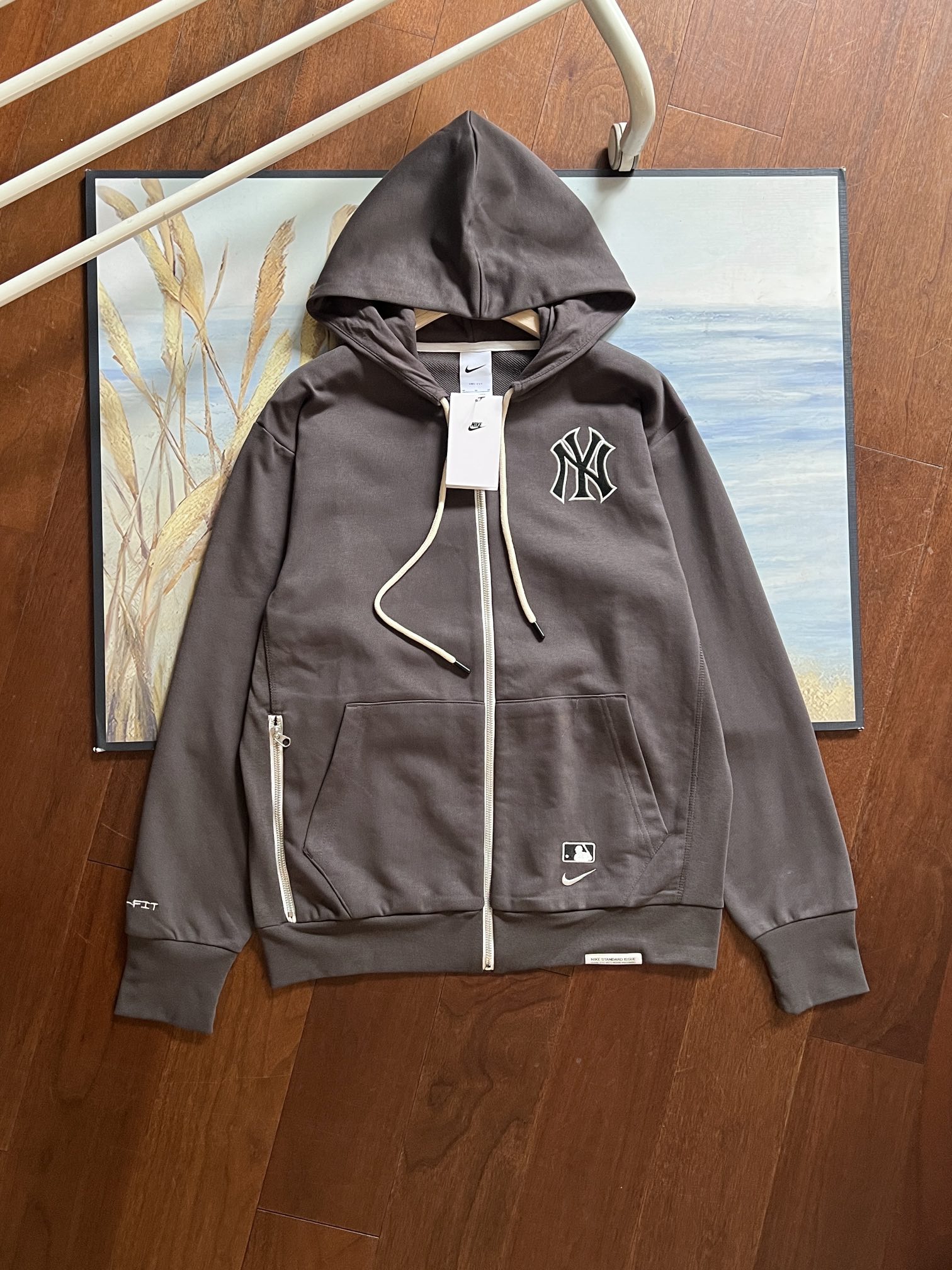 MLB Kleding Cardigans Jas &Jassen Sweatshirts Zwart Grijs Splijten Bovenzijde met capuchon