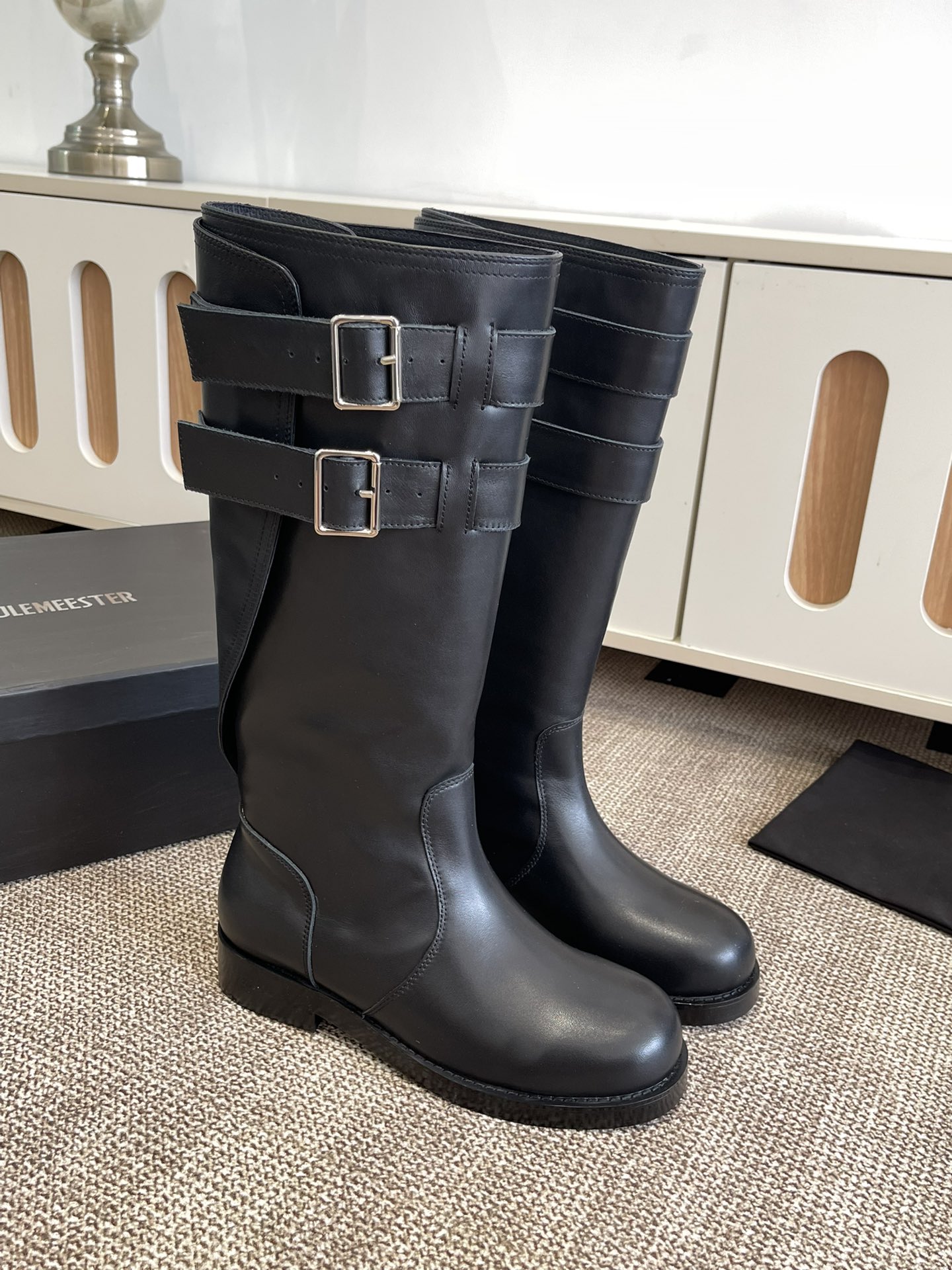 “Ann Demeulemester Zirconium Rubber Boots: Unique Style and Craftsmanship”