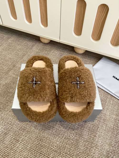 SMFK Furry Cross Buckle Slippers - Plush Comfort and Unique Style 1 SMFK Furry Cross Buckle Slippers - Plush Comfort and Unique Style