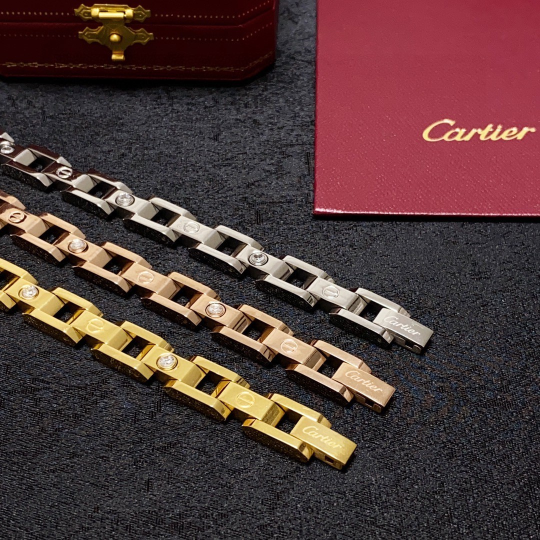 卡地亚Cartier卡家经典有钻链条️手链坦克链中性款男女可佩戴！链条可以裁剪zP复刻14K精钢材质保色