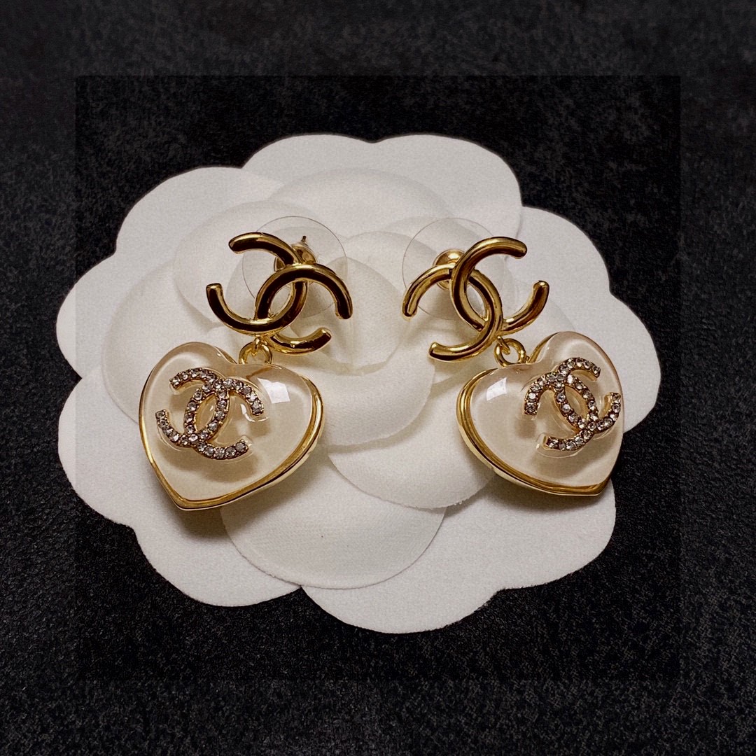 Chanel Sale
 Jewelry Earring White Yellow Brass Fashion
