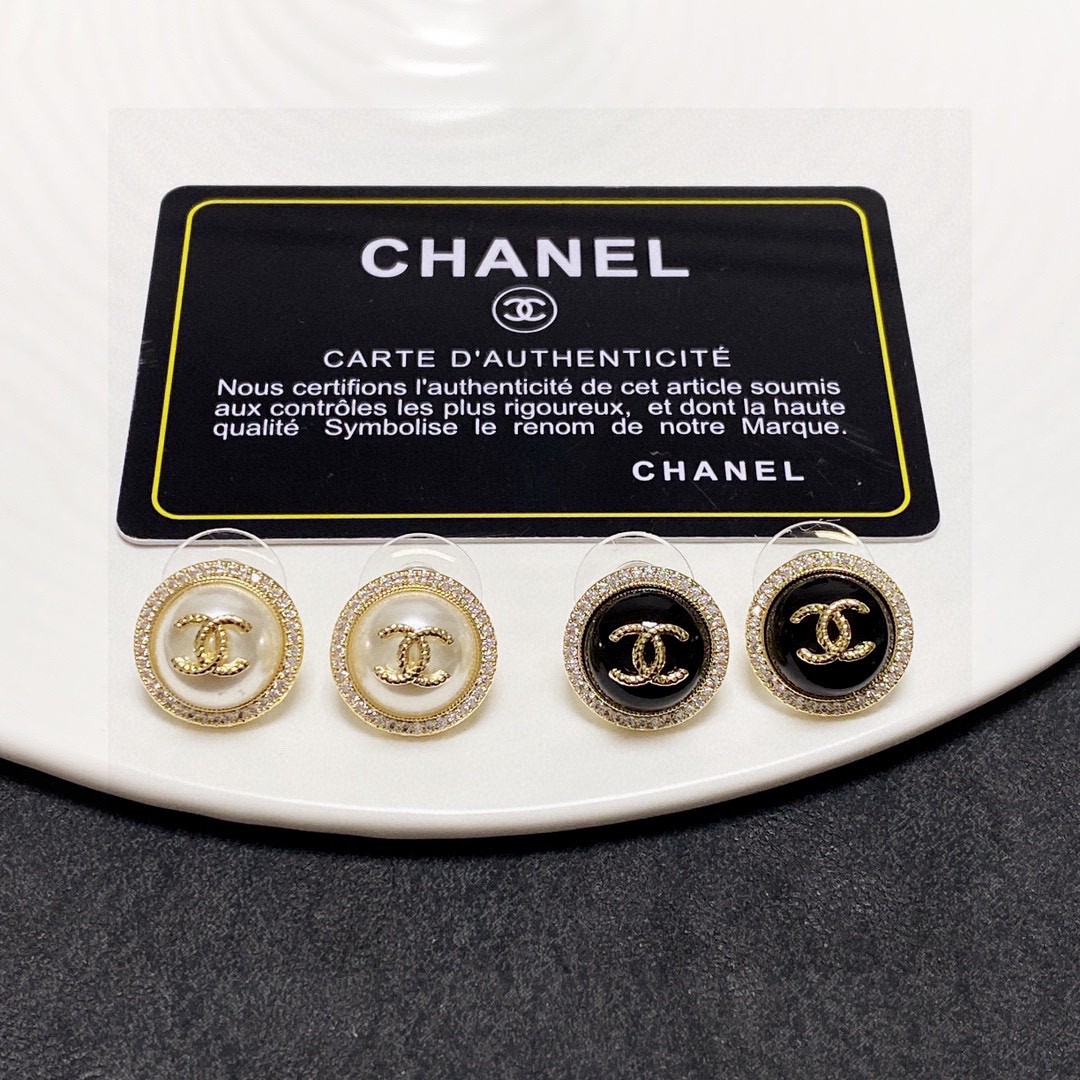 Top perfecto falso
 Chanel Joyas Pendiente Comprar lujo 2024
 Negro Blanco Amarillo Latón Fashion