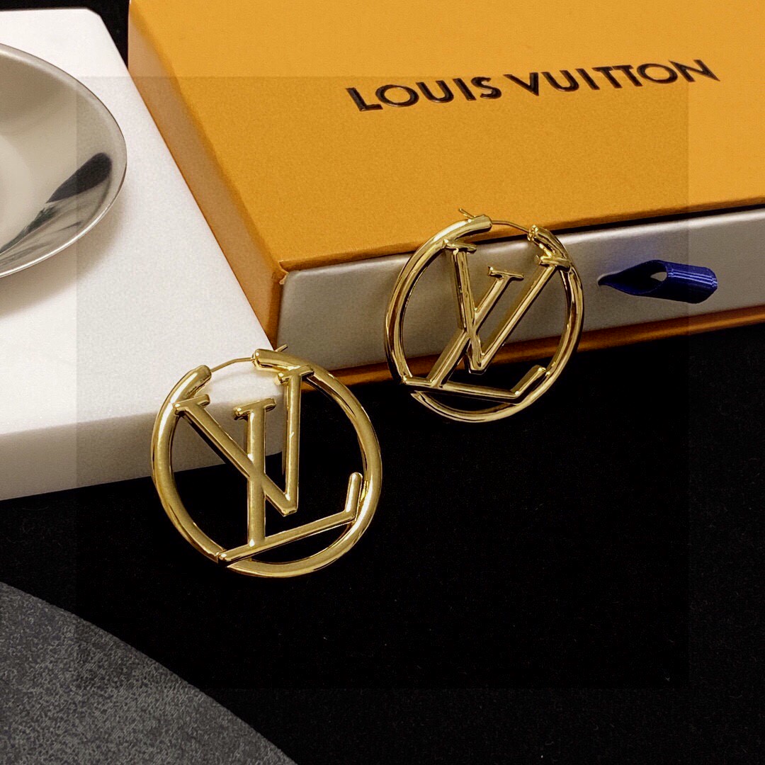 Vintage LV Initials Stud Earrings - Comprehensive