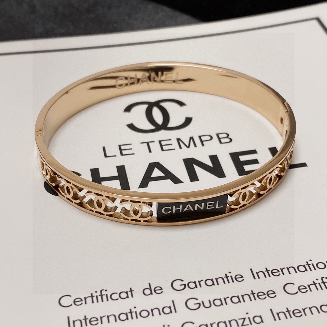 Chanel Joyas Pulsera Trabajo abierto Acero