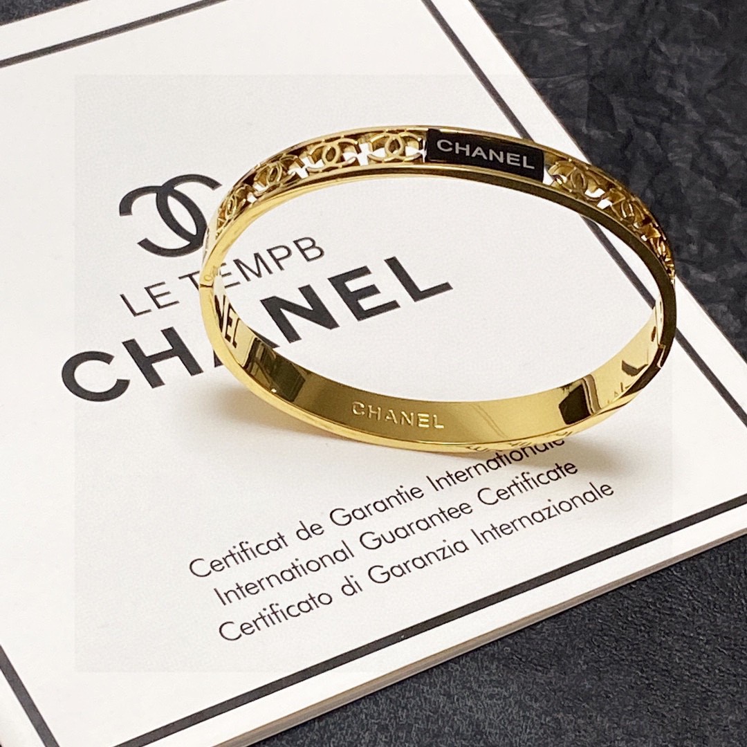 Chanel Joyas Pulsera Trabajo abierto Acero