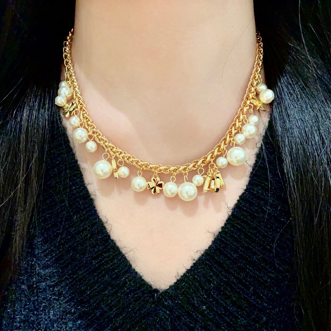 👑Dior 迪奥  中古 项链 专柜一致上新 精选原版一致 黄铜材质 甜美气质高雅.