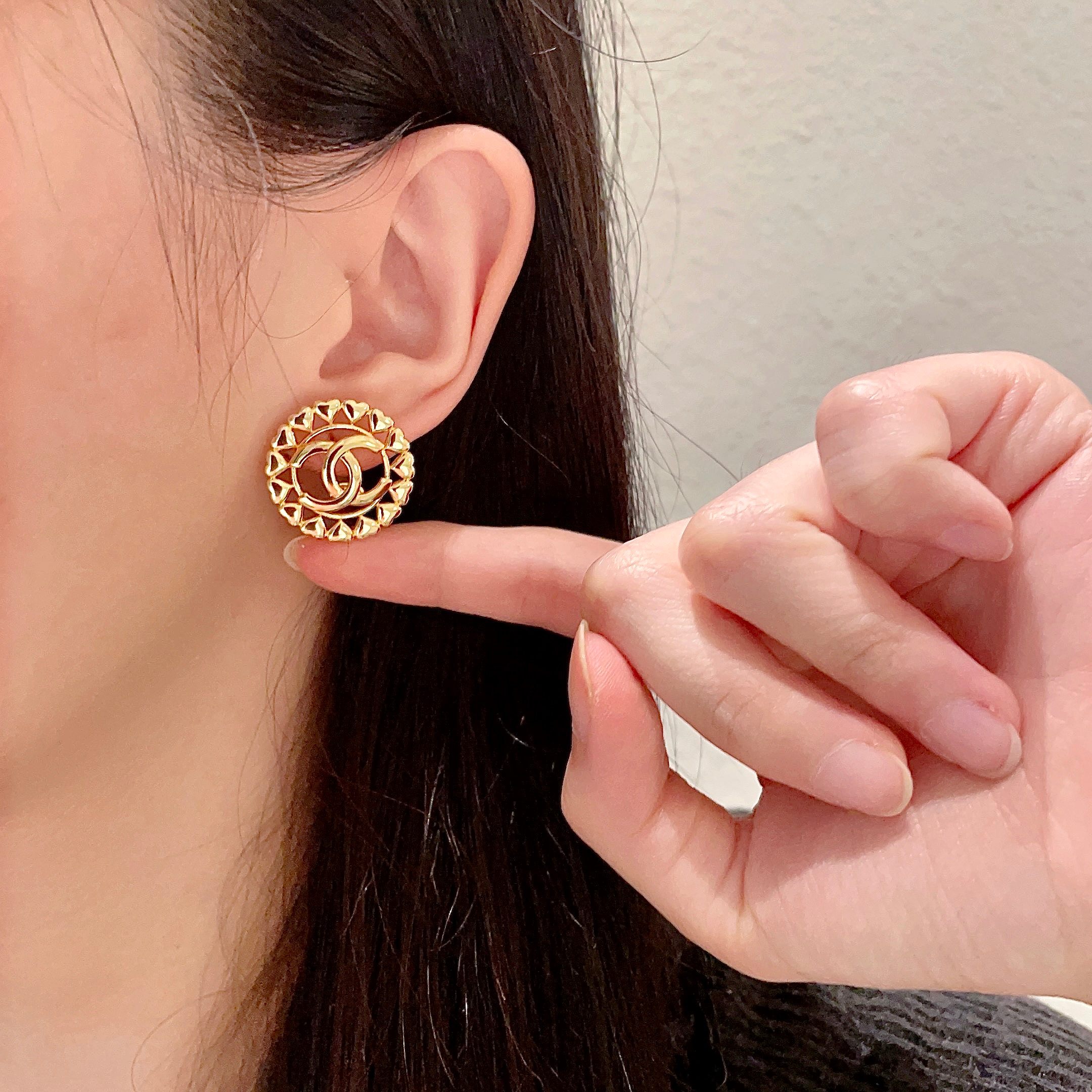 👑Dior 迪奥 中古 耳环 专柜一致上新 精选原版一致 黄铜材质 甜美气质高