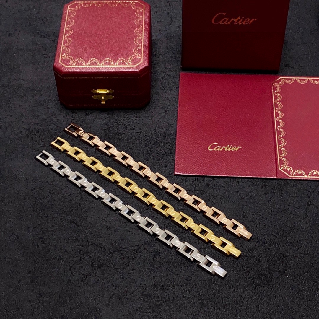  卡地亚Cartier卡家经典无钻链条⛓️手链💥坦克链中性款💙男女可佩戴！链条可以裁剪👍专柜🆕复刻 14