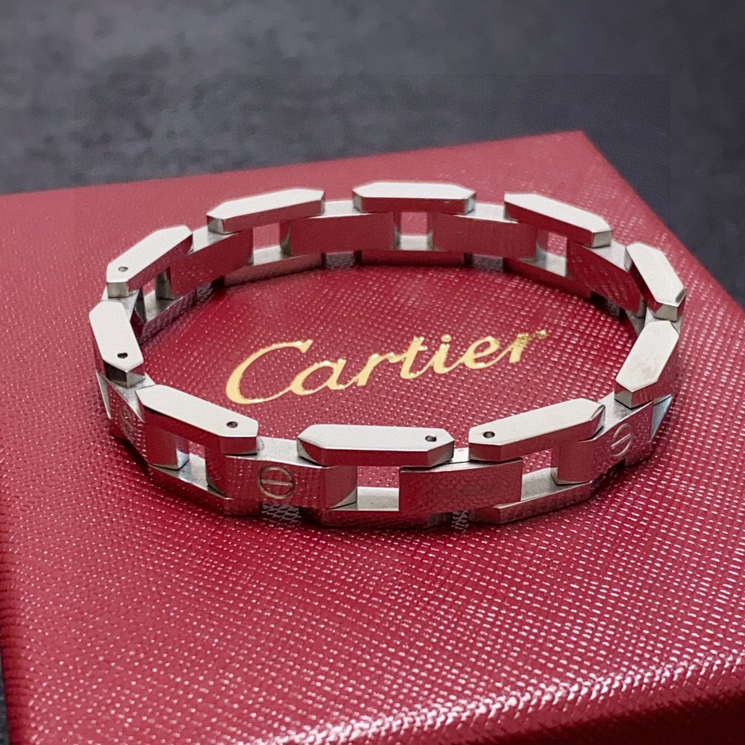  卡地亚Cartier卡家经典无钻链条⛓️手链💥坦克链中性款💙男女可佩戴！链条可以裁剪👍专柜🆕复刻 14