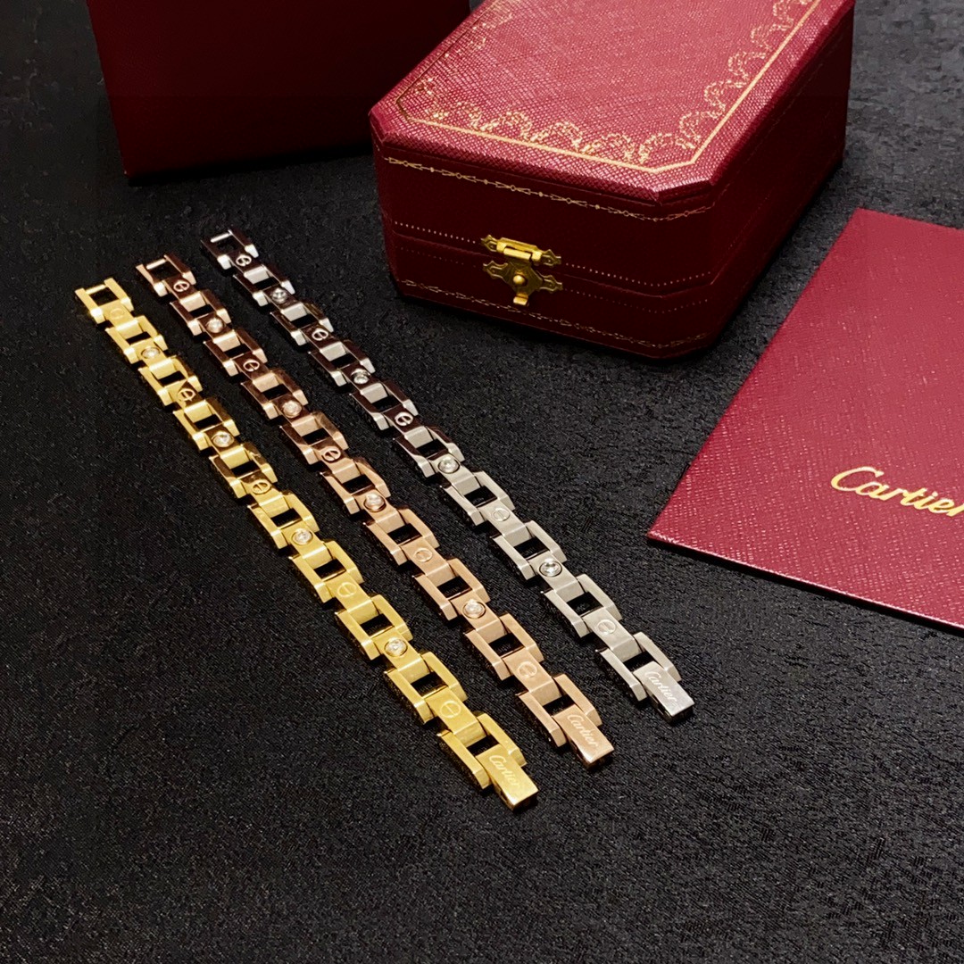  卡地亚Cartier卡家经典有钻链条⛓️手链💥坦克链中性款💙男女可佩戴！链条可以裁剪👍专柜🆕复刻 14