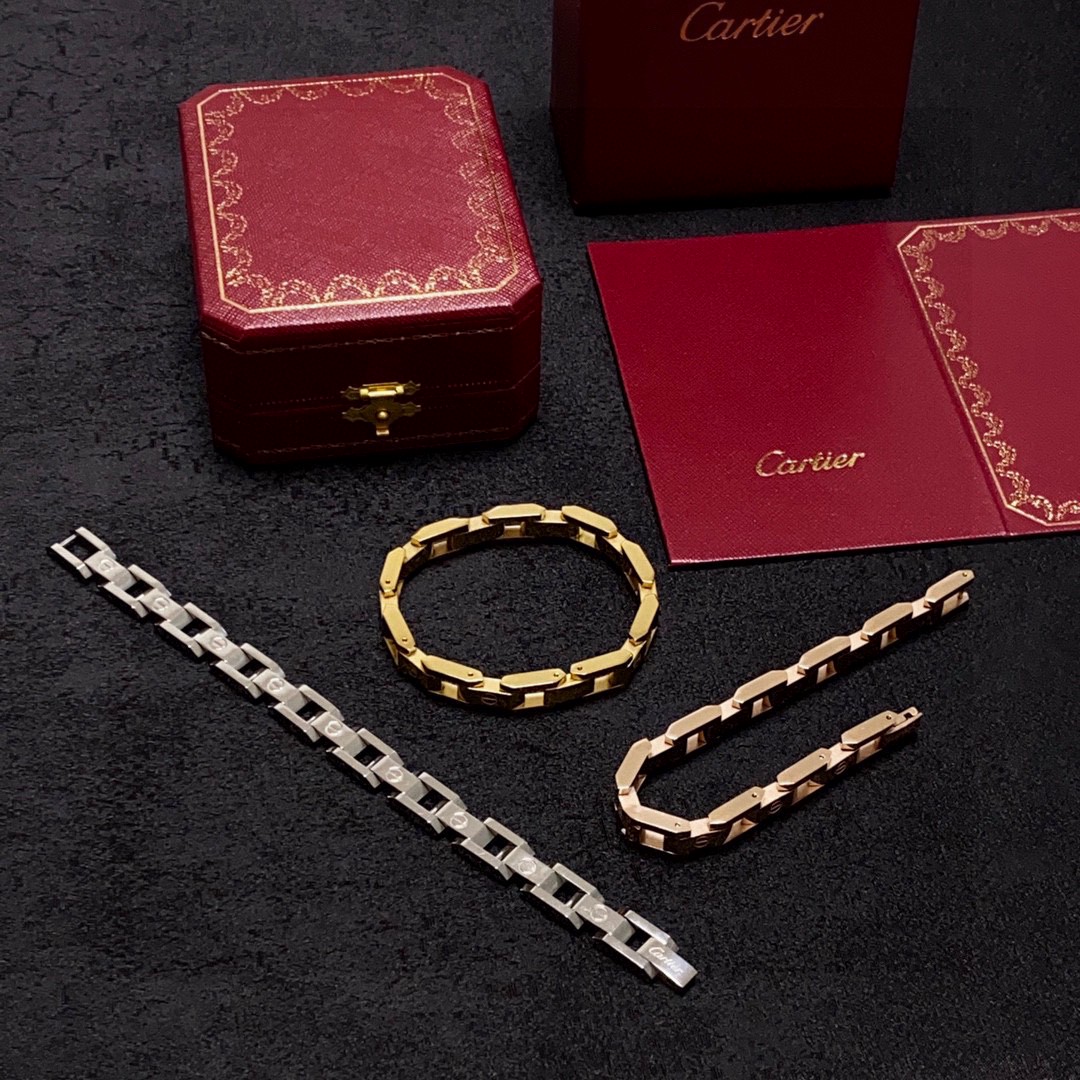  卡地亚Cartier卡家经典无钻链条⛓️手链💥坦克链中性款💙男女可佩戴！链条可以裁剪👍专柜🆕复刻 14