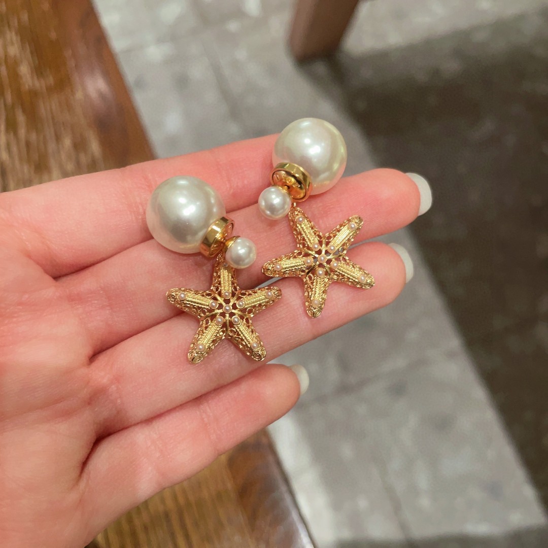 👑Dior 迪奥 中古 耳环 专柜一致上新 精选原版一致 黄铜材质 甜美气质高