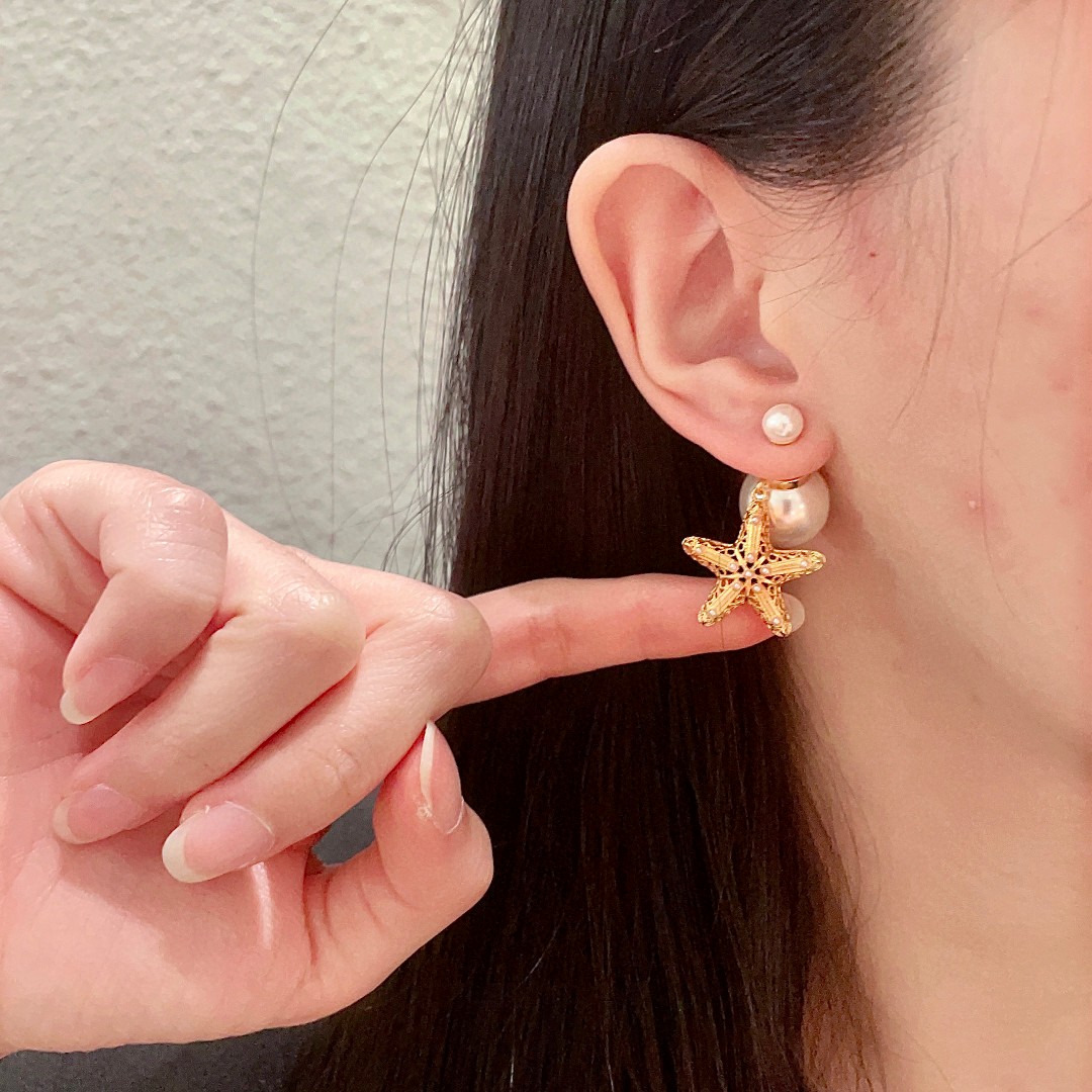 👑Dior 迪奥 中古 耳环 专柜一致上新 精选原版一致 黄铜材质 甜美气质高
