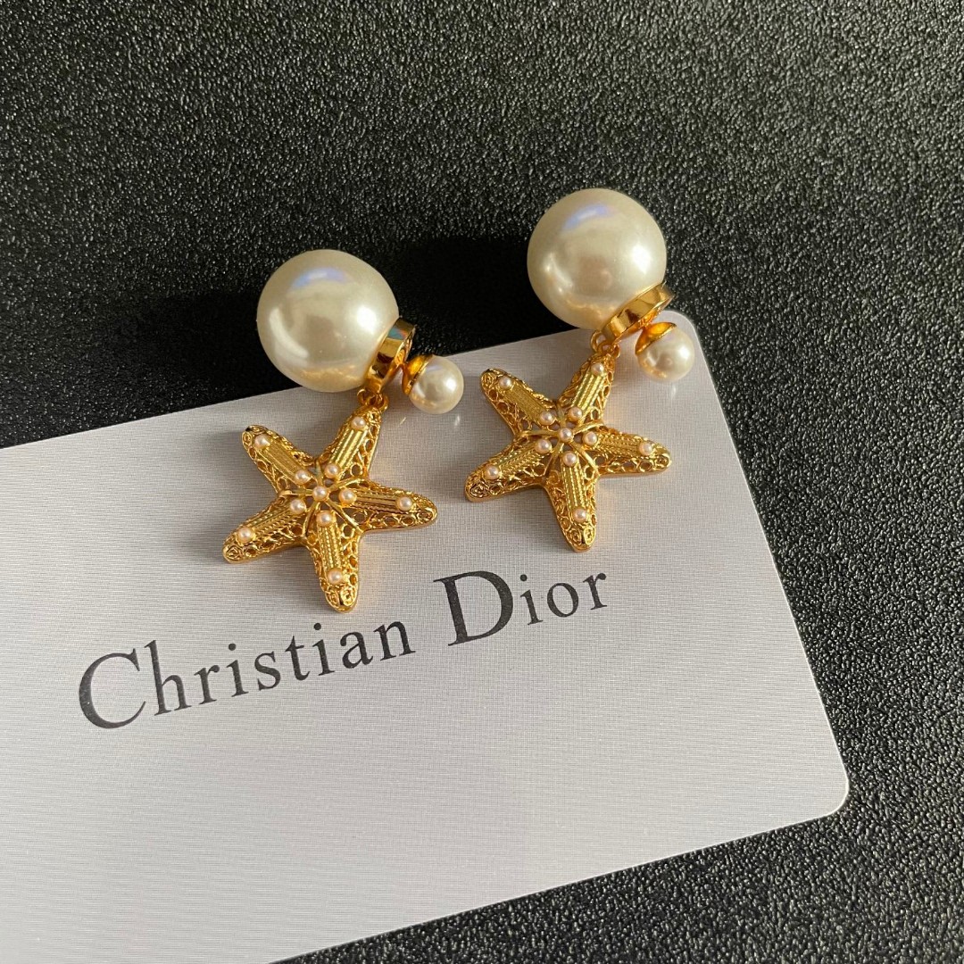 👑Dior 迪奥 中古 耳环 专柜一致上新 精选原版一致 黄铜材质 甜美气质高