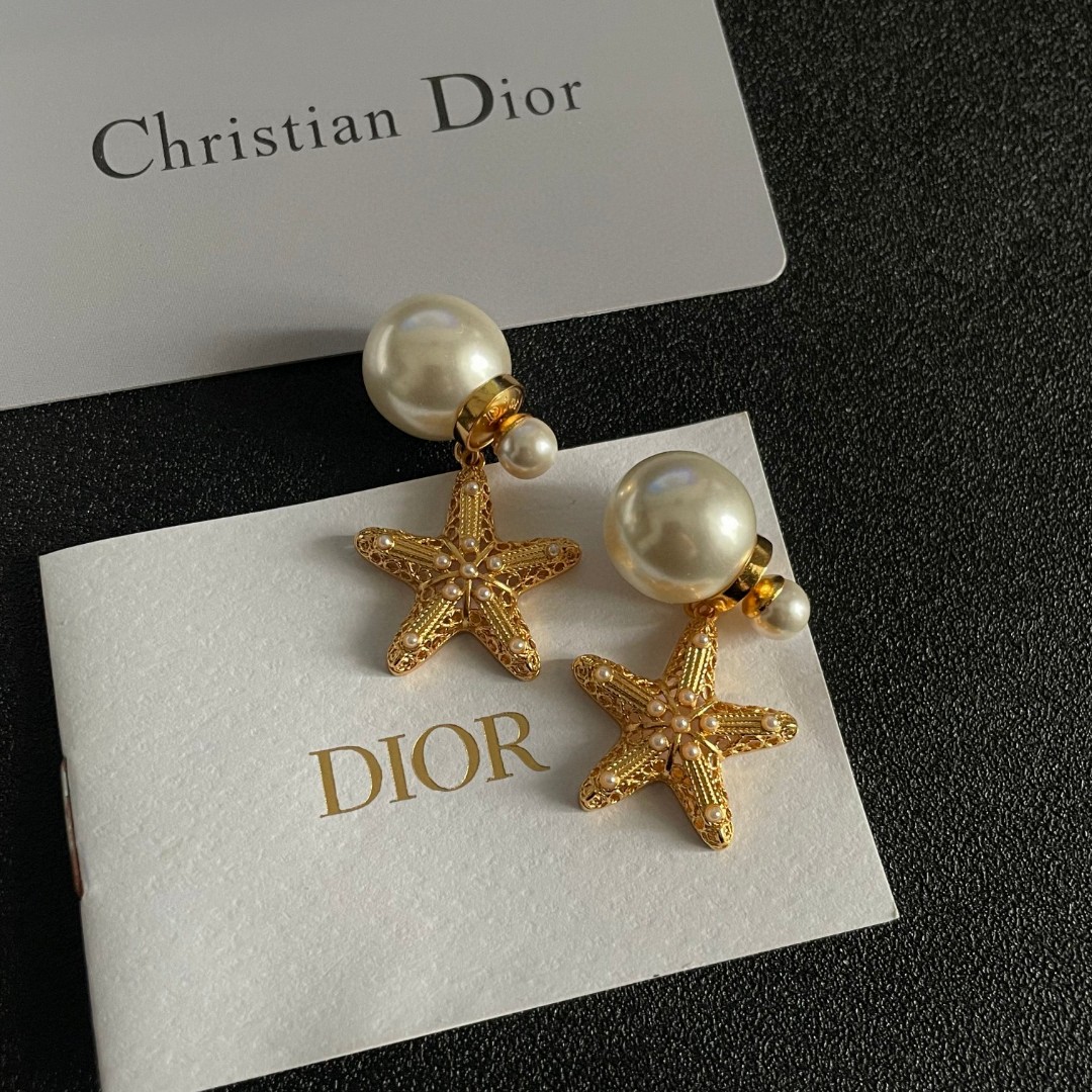 👑Dior 迪奥 中古 耳环 专柜一致上新 精选原版一致 黄铜材质 甜美气质高