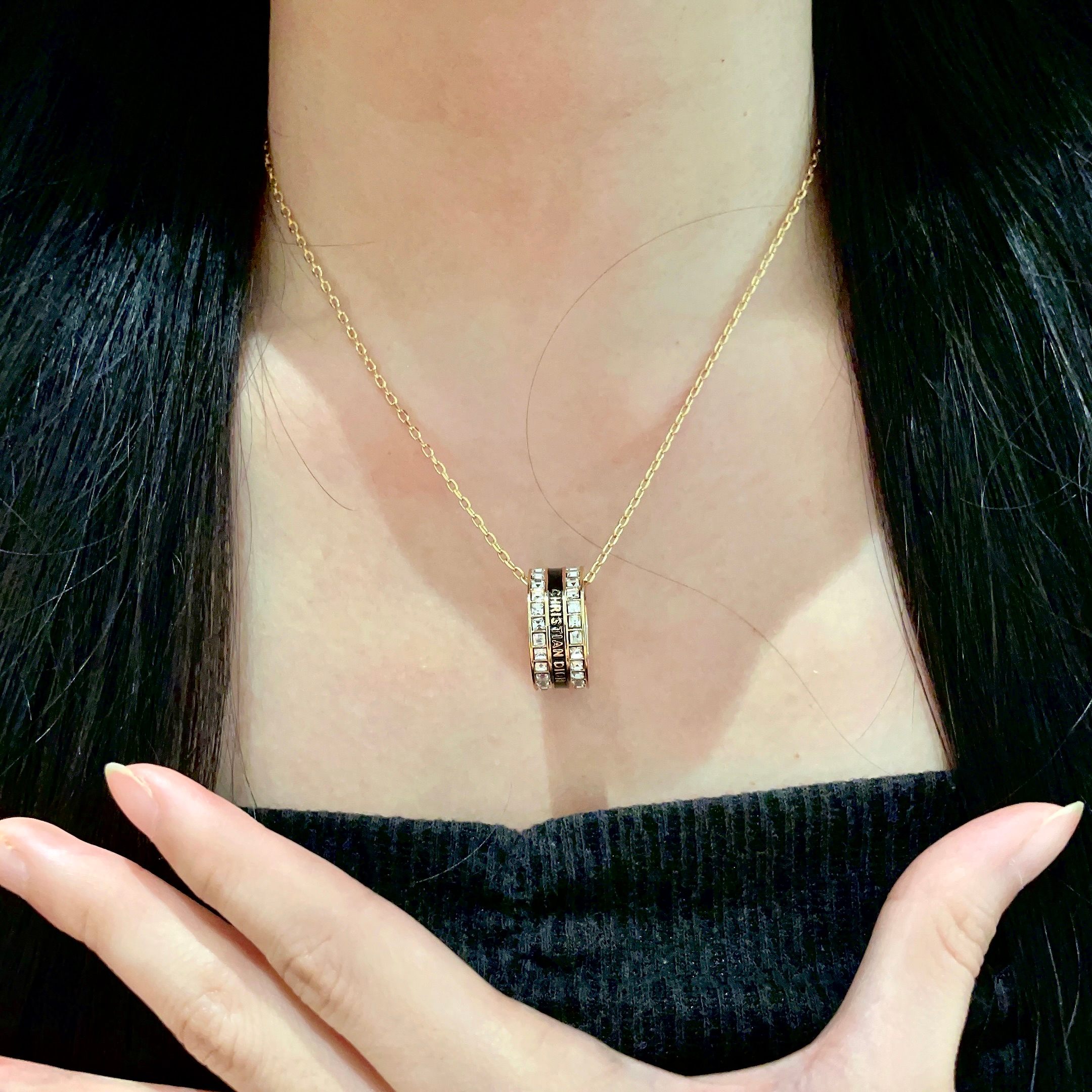 👑Dior 迪奥  中古 项链 专柜一致上新 精选原版一致 黄铜材质 甜美气质高雅.