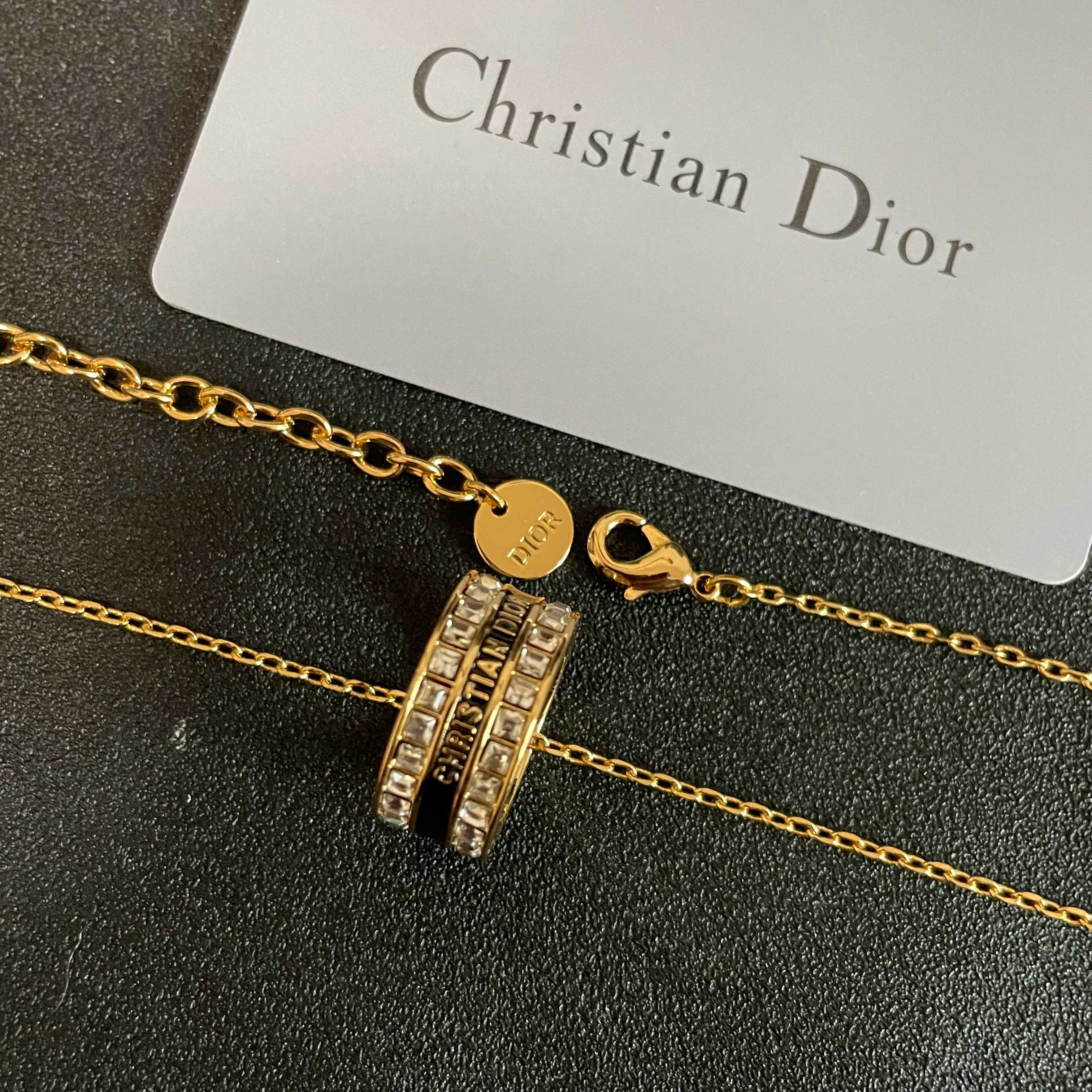👑Dior 迪奥  中古 项链 专柜一致上新 精选原版一致 黄铜材质 甜美气质高雅.