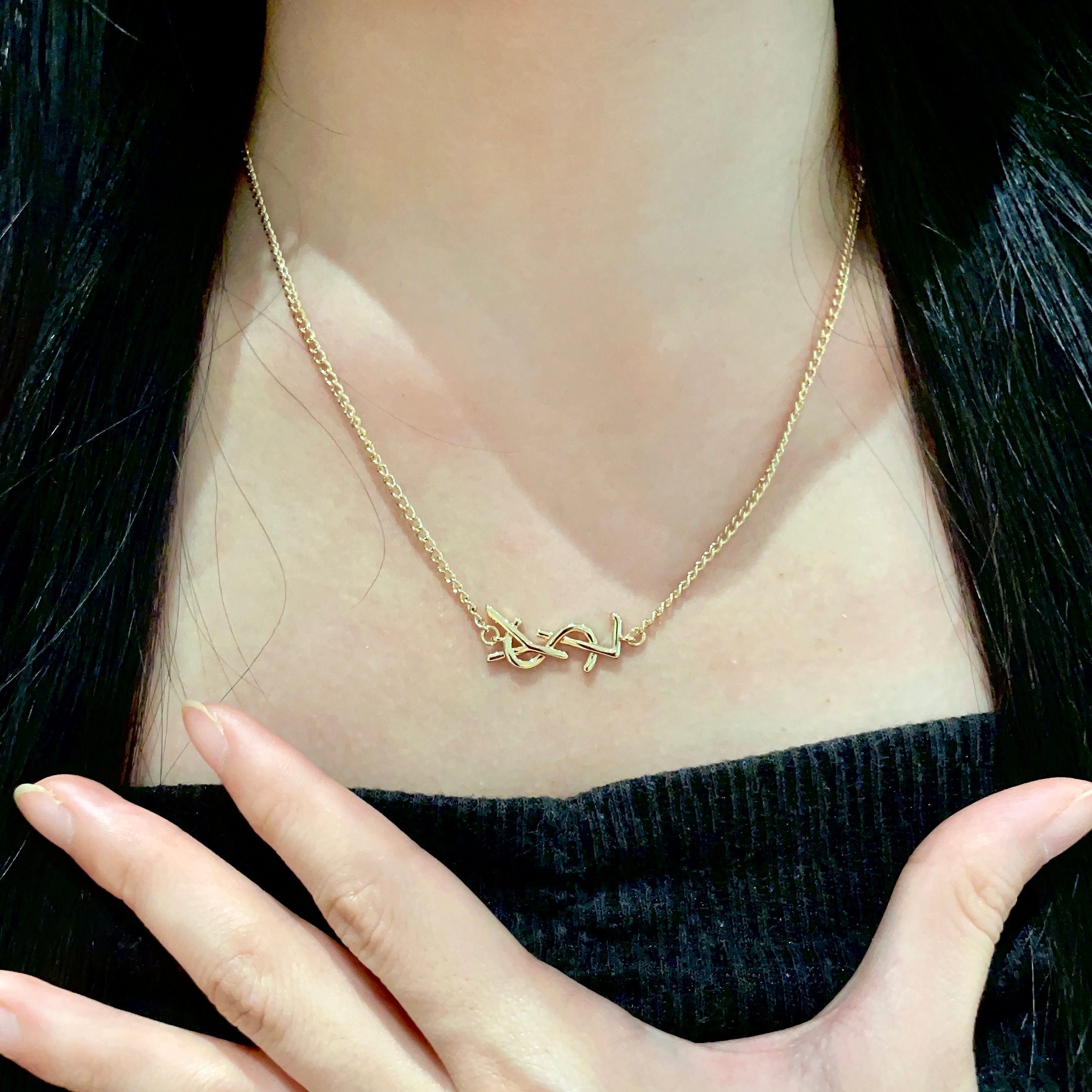 ⭕️新款YSL 圣罗兰项链👍原装黄铜材质 Yves Saint Laurent 创立于1961年 优雅抽