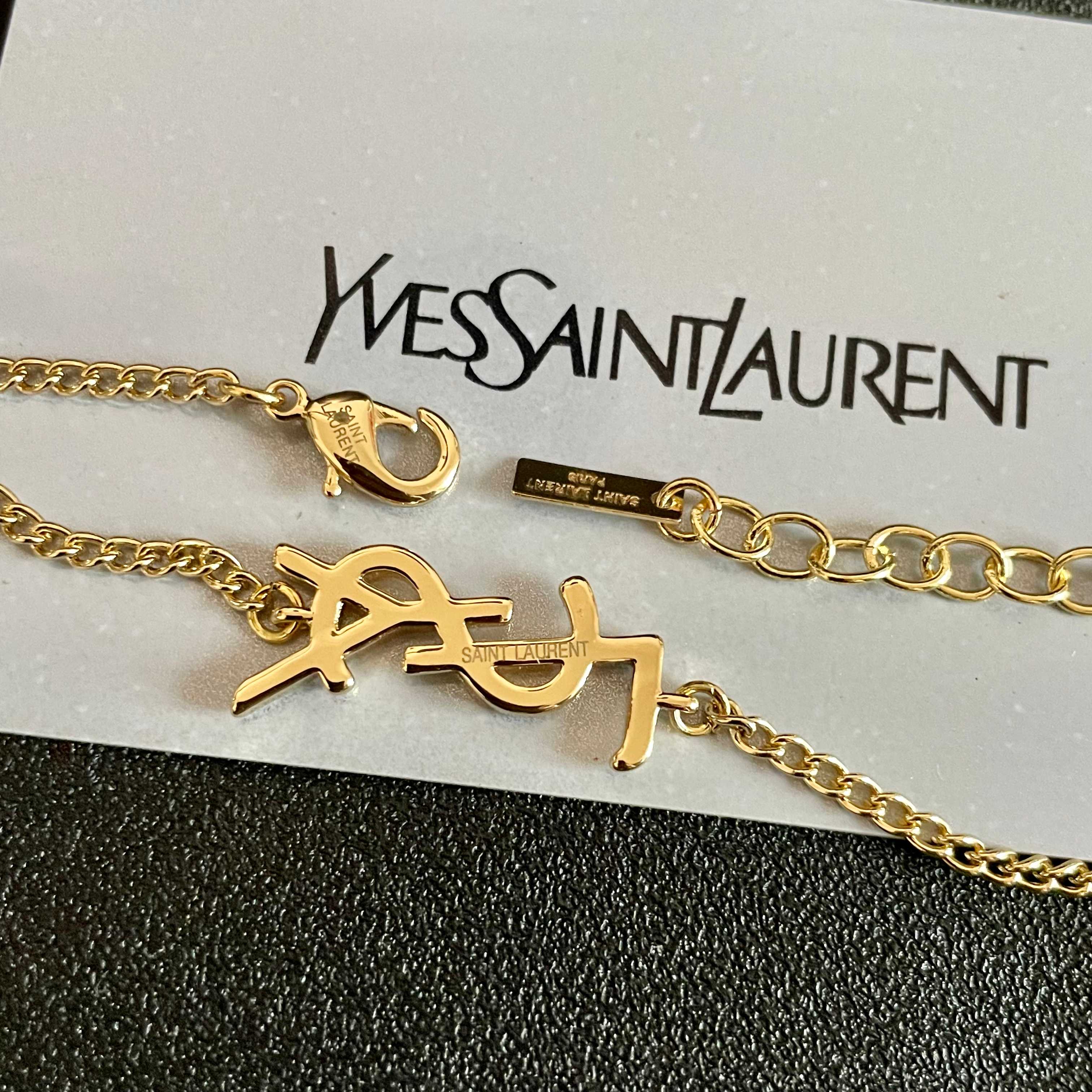 ⭕️新款YSL 圣罗兰项链👍原装黄铜材质 Yves Saint Laurent 创立于1961年 优雅抽