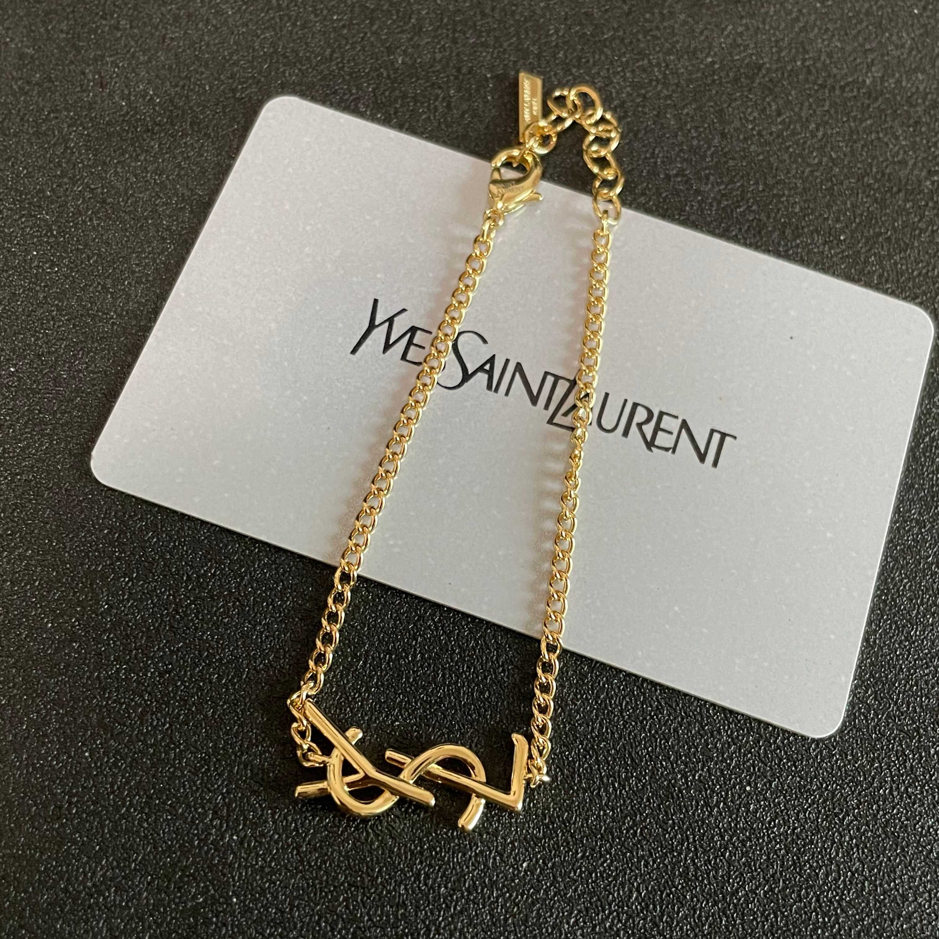 ⭕️新款YSL 圣罗兰手链👍原装黄铜材质 Yves Saint Laurent 创立于1961年 优雅抽