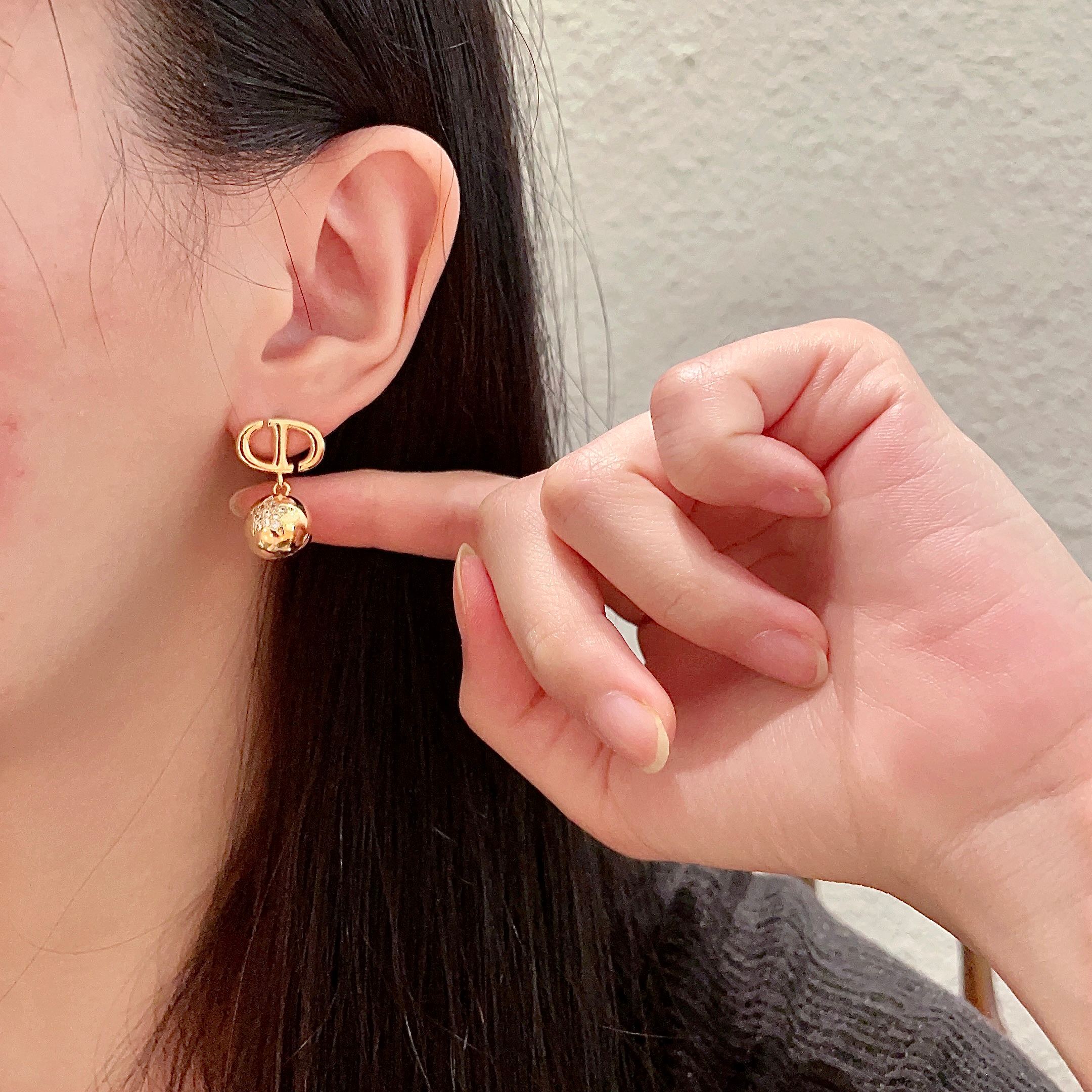 👑Dior 迪奥 中古 耳环 专柜一致上新 精选原版一致 黄铜材质 甜美气质高