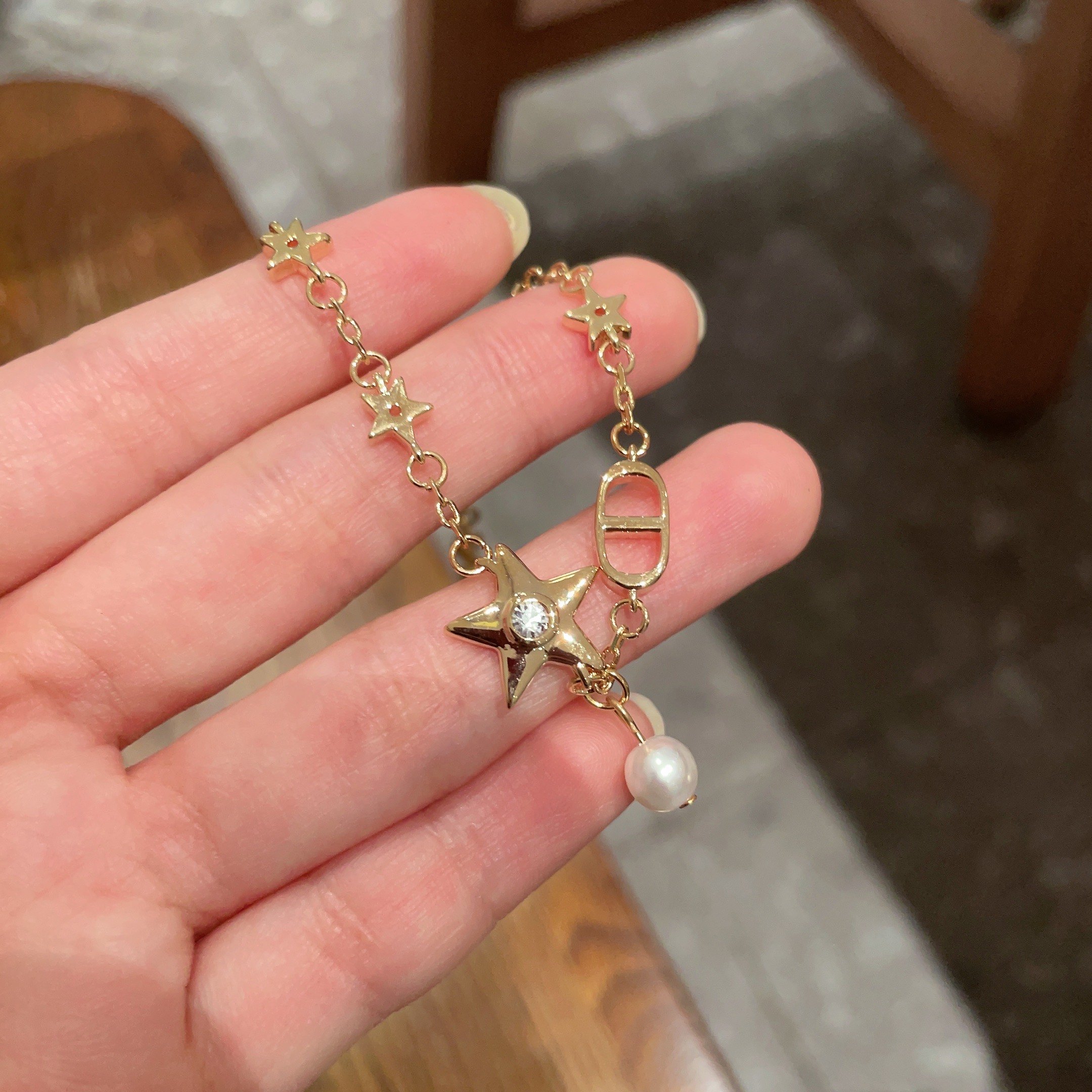 👑Dior 迪奥  中古 手链 专柜一致上新 精选原版一致 黄铜材质 甜美气质高雅.