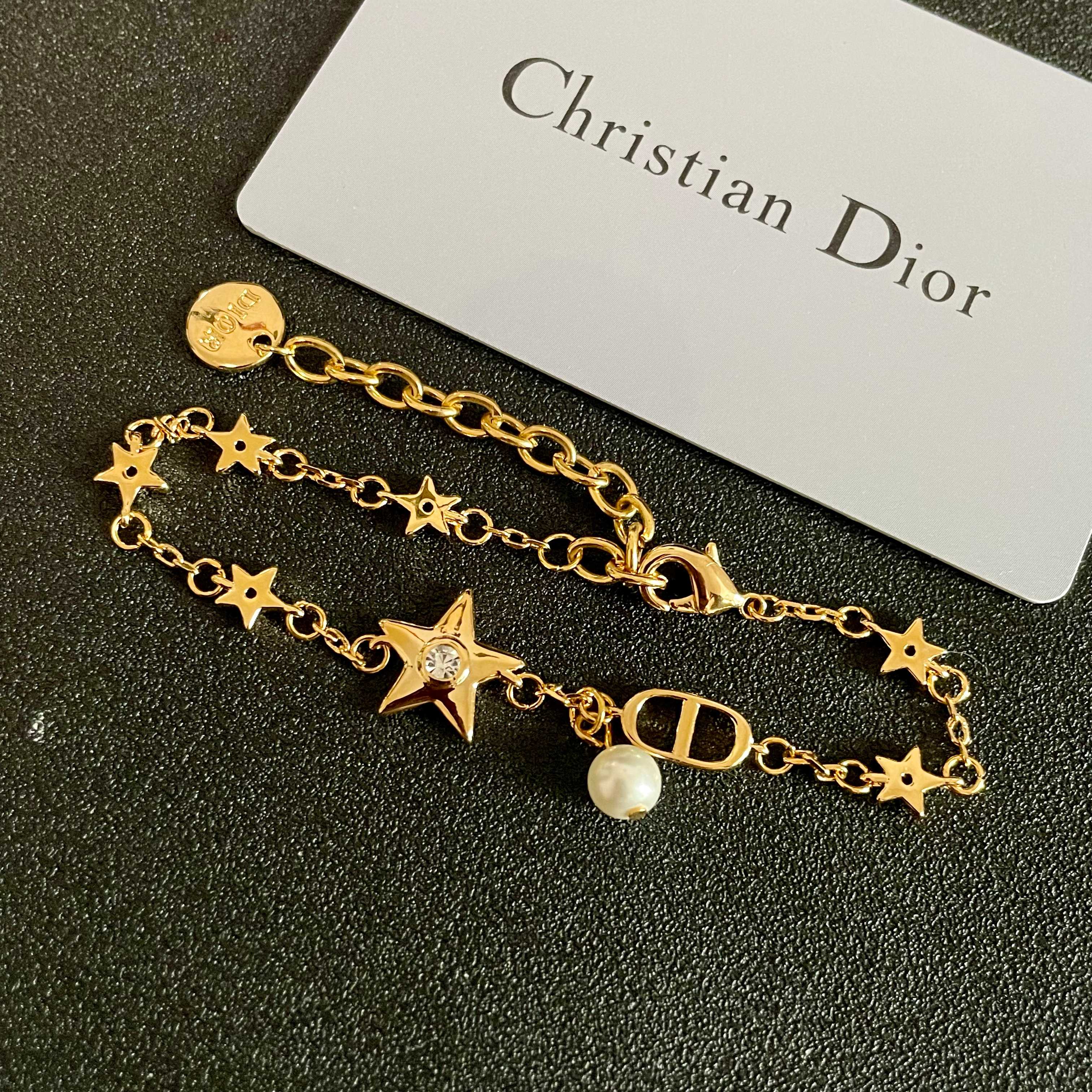 👑Dior 迪奥  中古 手链 专柜一致上新 精选原版一致 黄铜材质 甜美气质高雅.
