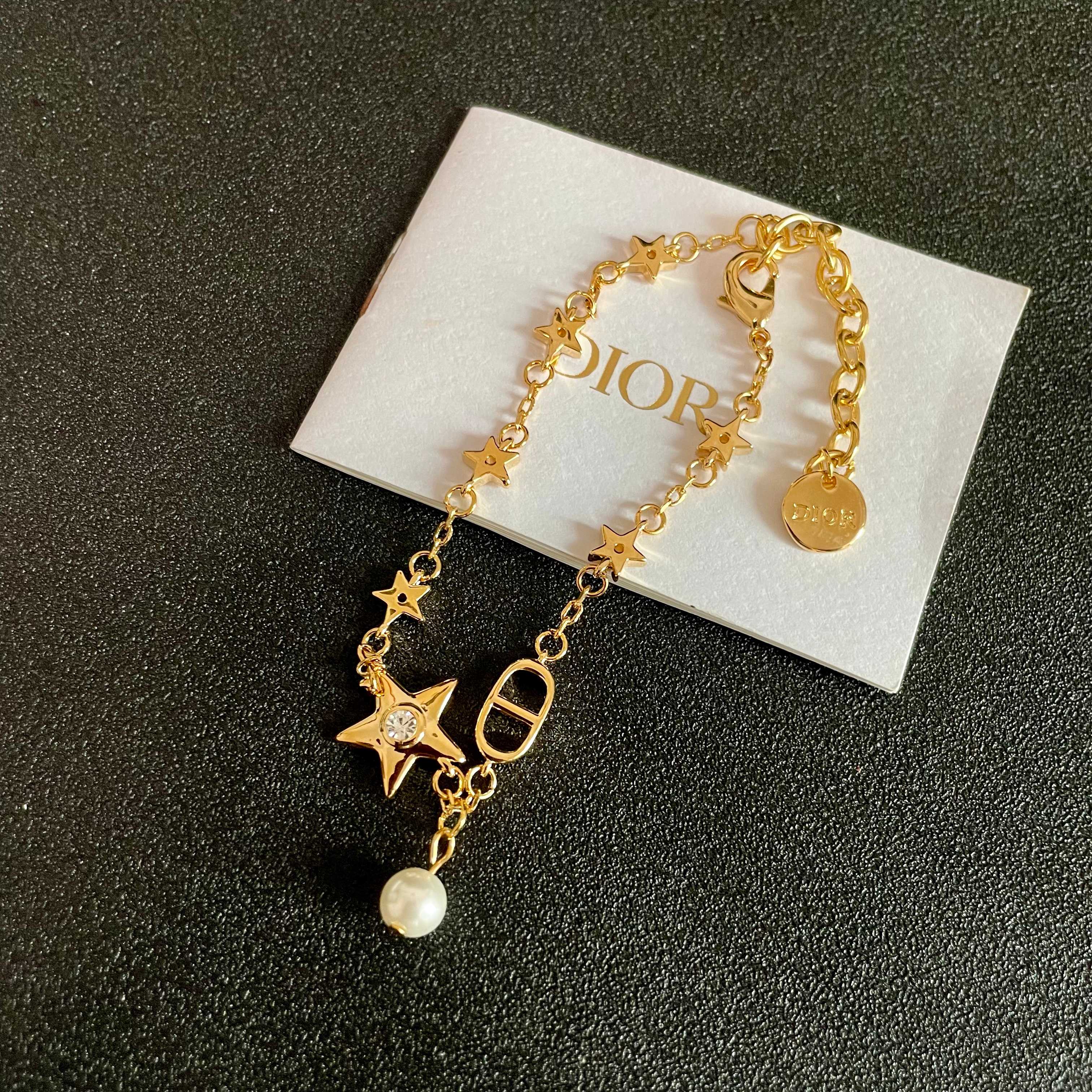 👑Dior 迪奥  中古 手链 专柜一致上新 精选原版一致 黄铜材质 甜美气质高雅.