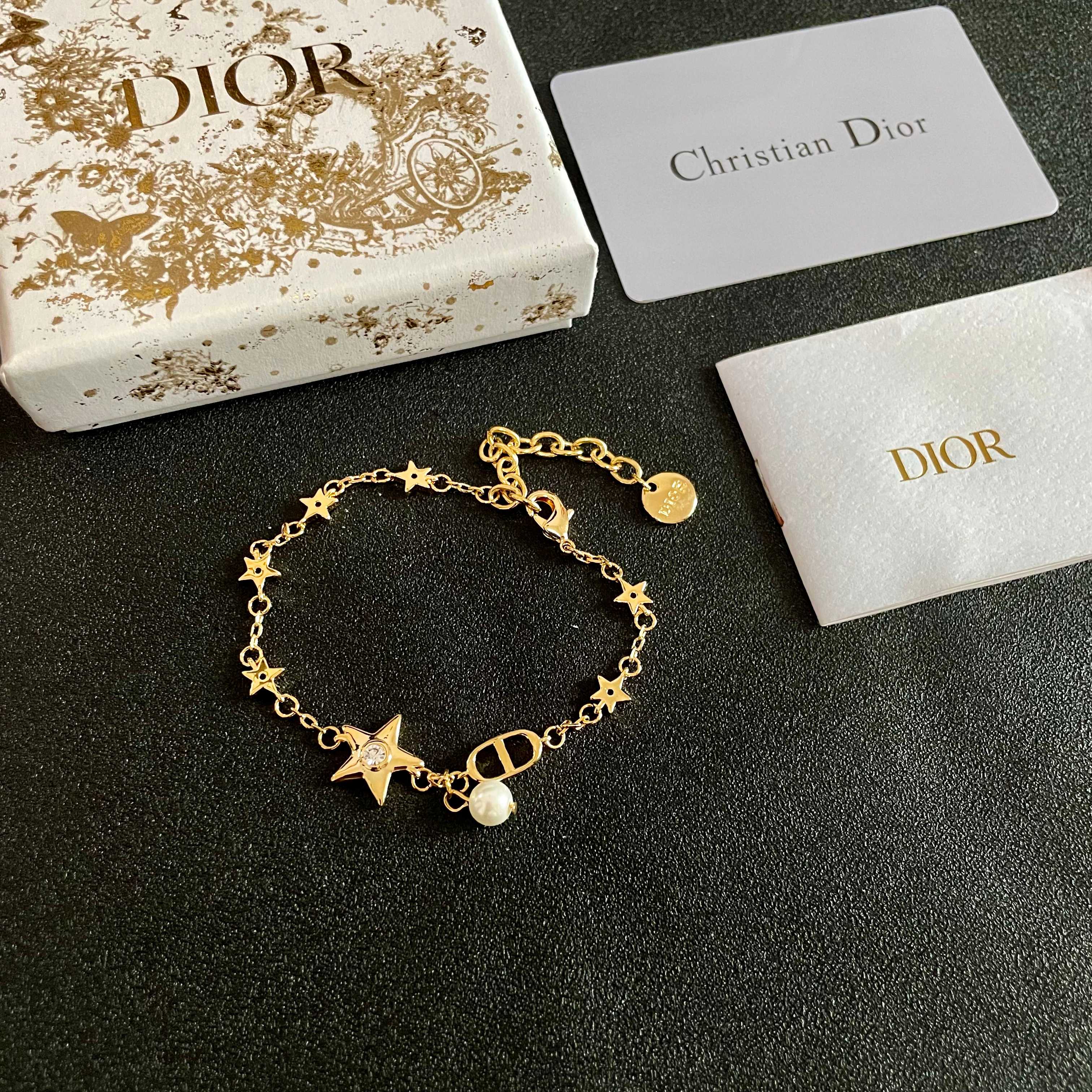 👑Dior 迪奥  中古 手链 专柜一致上新 精选原版一致 黄铜材质 甜美气质高雅.